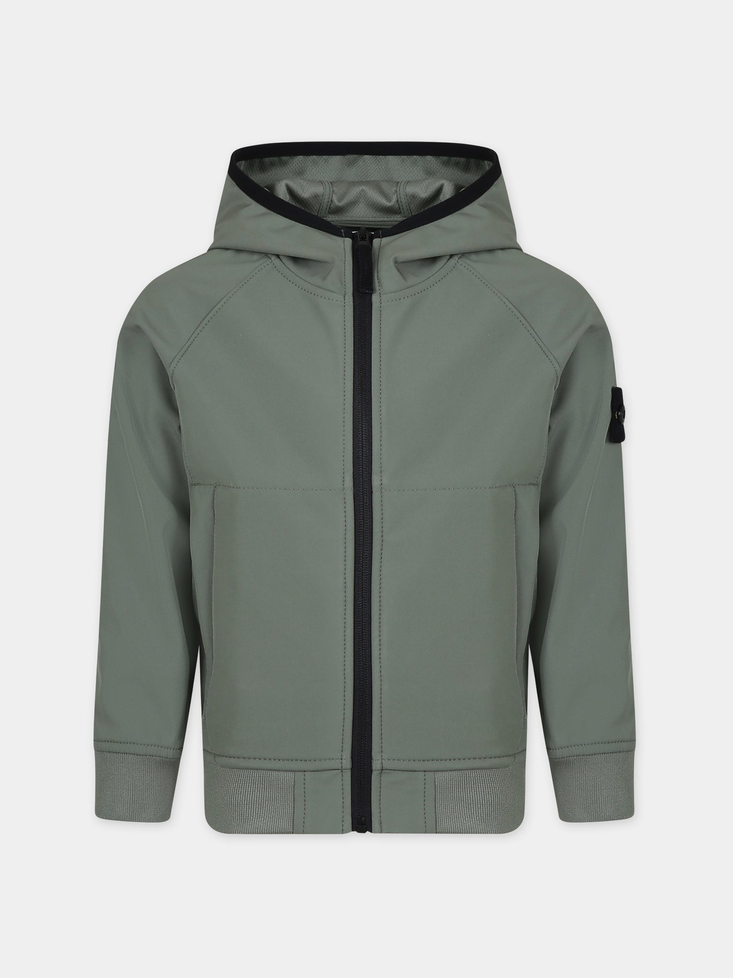 Giacca a vento verde per bambino con bussola,Stone Island Junior,801640127 V0059
