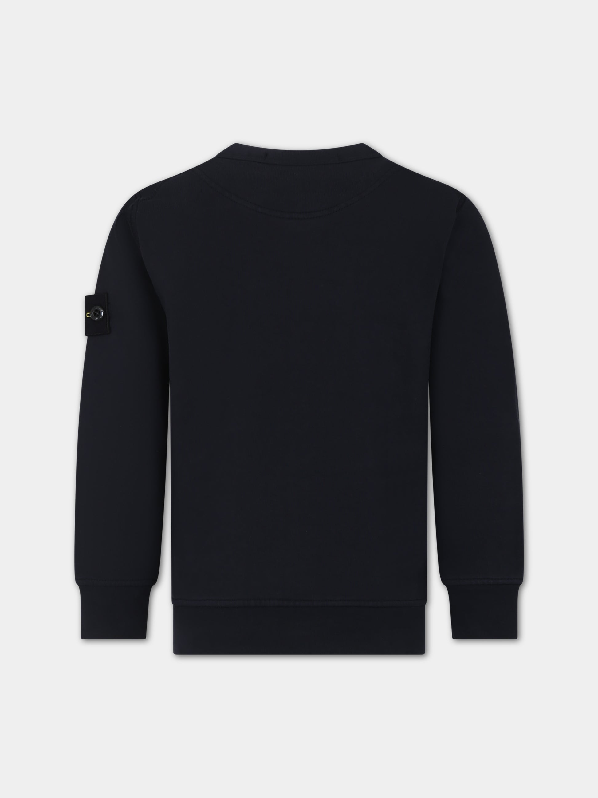 Felpa blu per bambino con logo iconico,Stone Island Junior,801661340 V0020