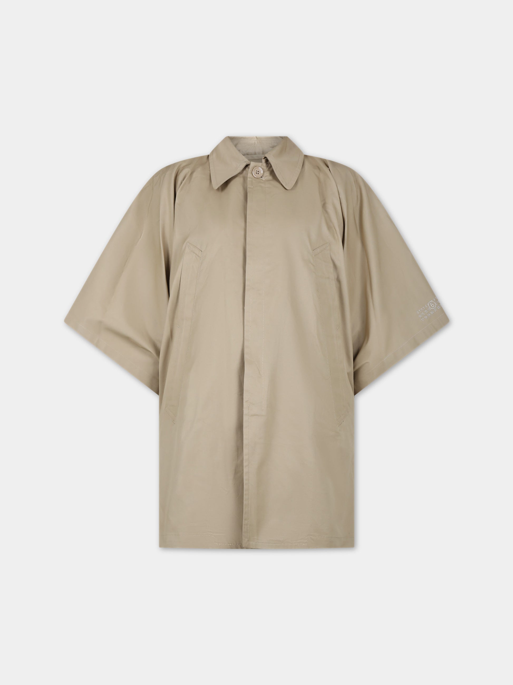 Cappa beige per bambina con logo,Mm6 Maison Margiela,M60501 MM036 MM6J69U M6700