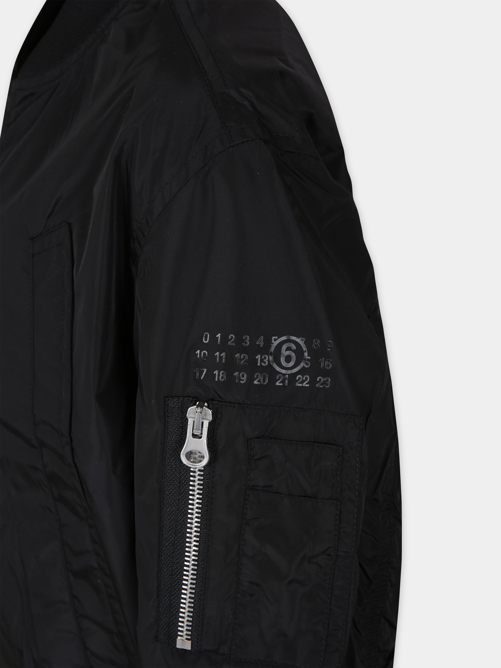 Bomber nero per bambini,Mm6 Maison Margiela,M60533 MM001 MM6J76U M6900