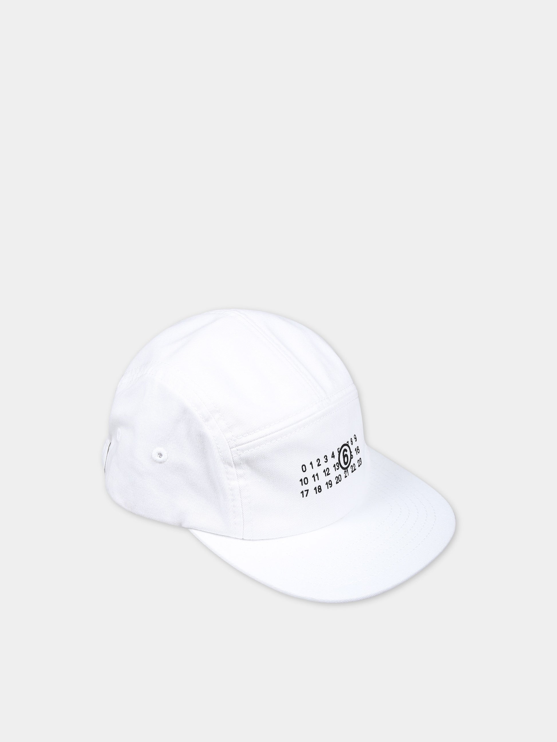 Cappello bianco per bambini con logo,Mm6 Maison Margiela,M60534 MM025 MM6F19U M6100