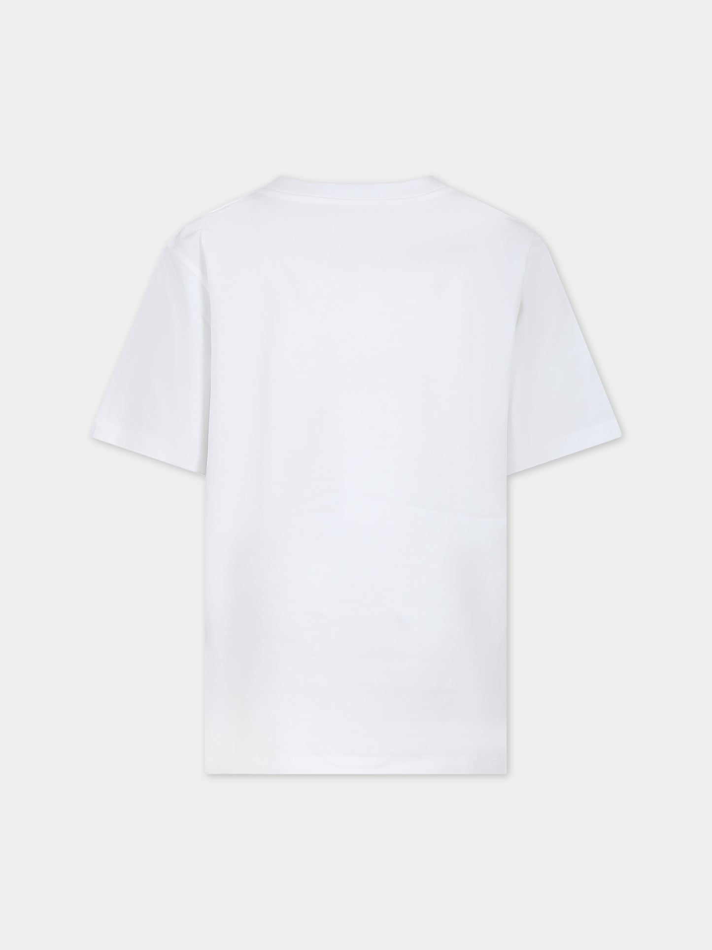 T-shirt bianca per bambini con numero 6,Mm6 Maison Margiela,M60556 MM010 MM6T88U M6100