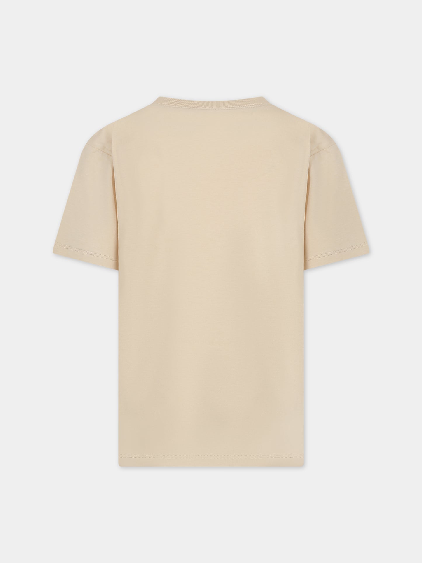 T-shirt avorio per bambini con stampa e logo,Gucci Kids,575114 XJF6K 7524