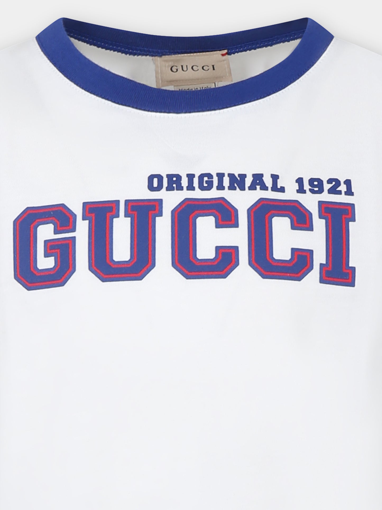 T-shirt avorio per bambino con logo,Gucci Kids,724772 XJF6M 9332