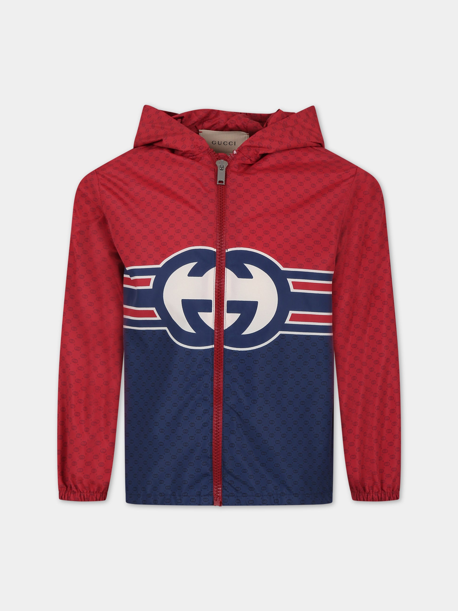 Giacca a vento per bambino con logo iconico GG,Gucci Kids,770534 XWA0L 4956