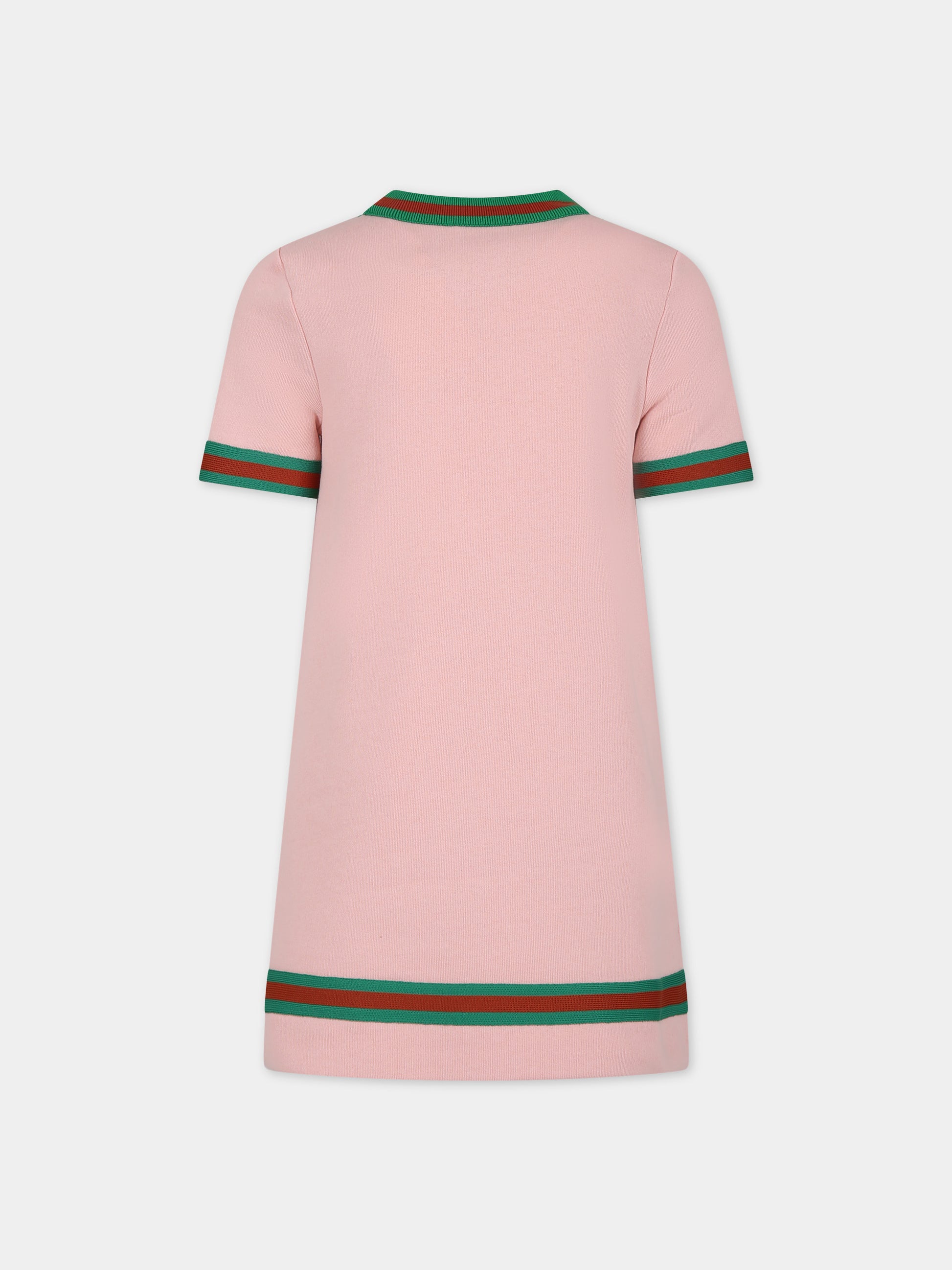Vestito rosa per bambina con morsetto,Gucci Kids,718772 XJE3J 5658