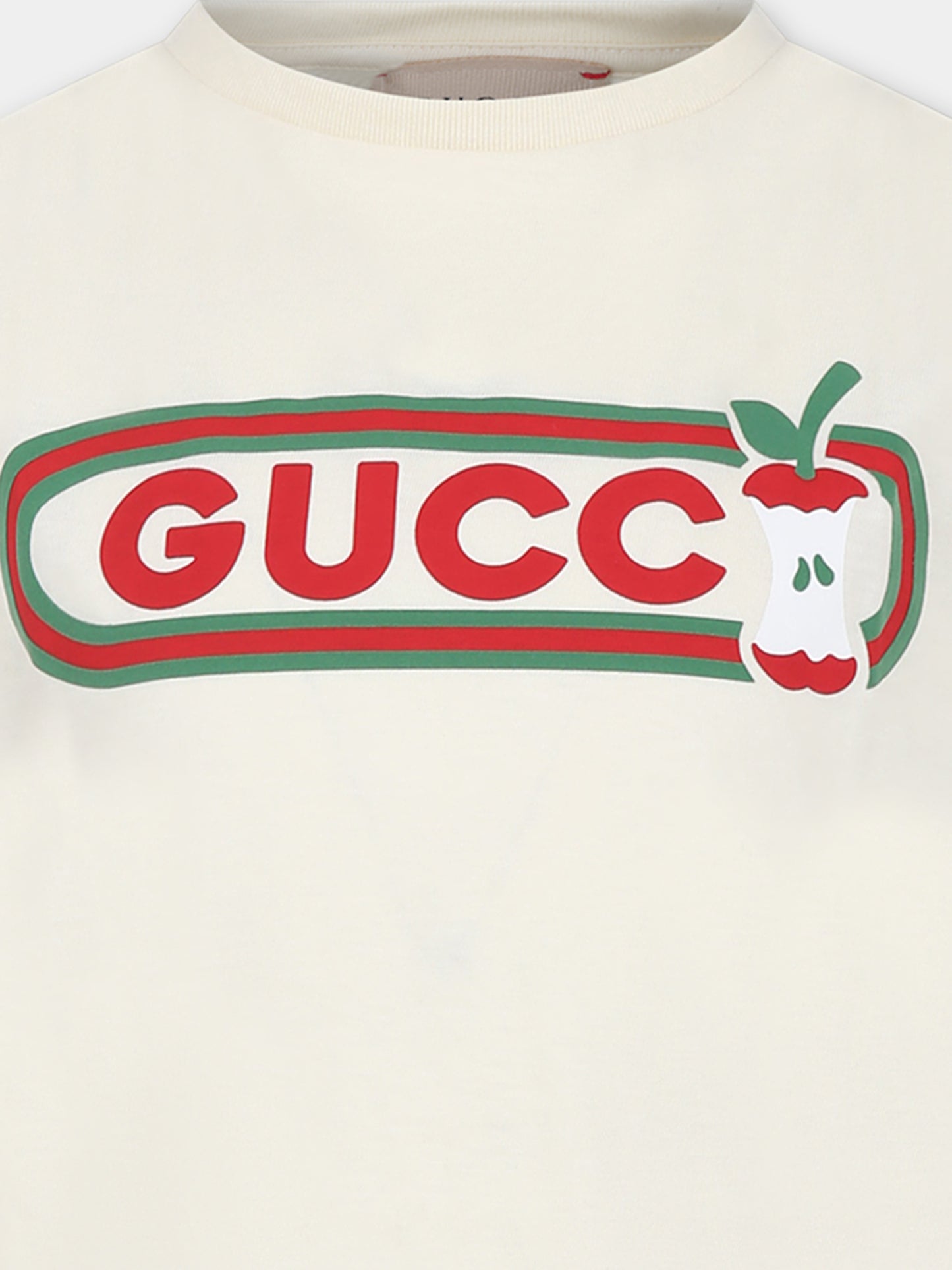 T-shirt avorio per bambina con logo,Gucci Kids,610190 XJF87 9247