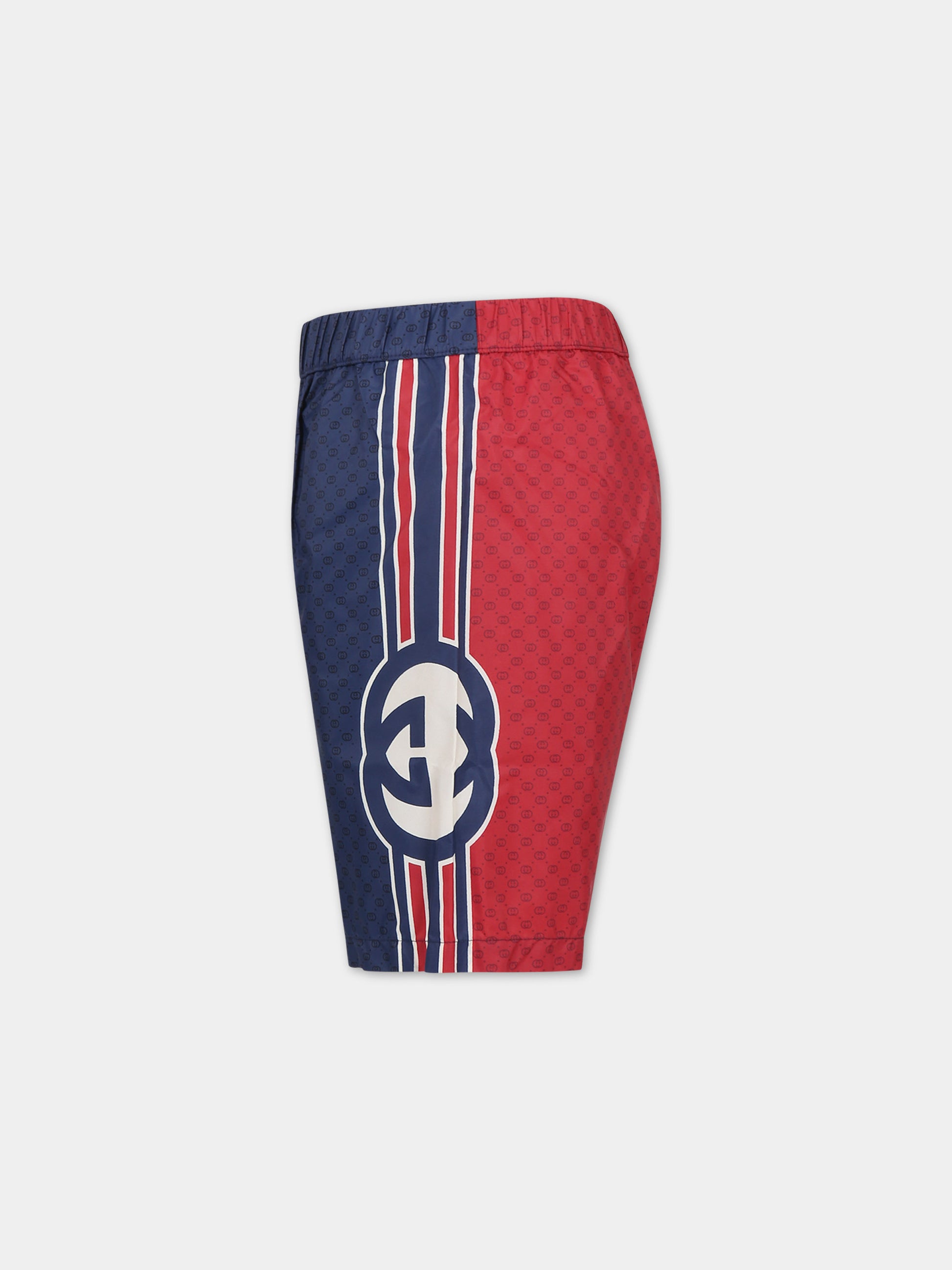 Boxer mare blu per bambino con doppia G,Gucci Kids,773022 XWA1C 4956