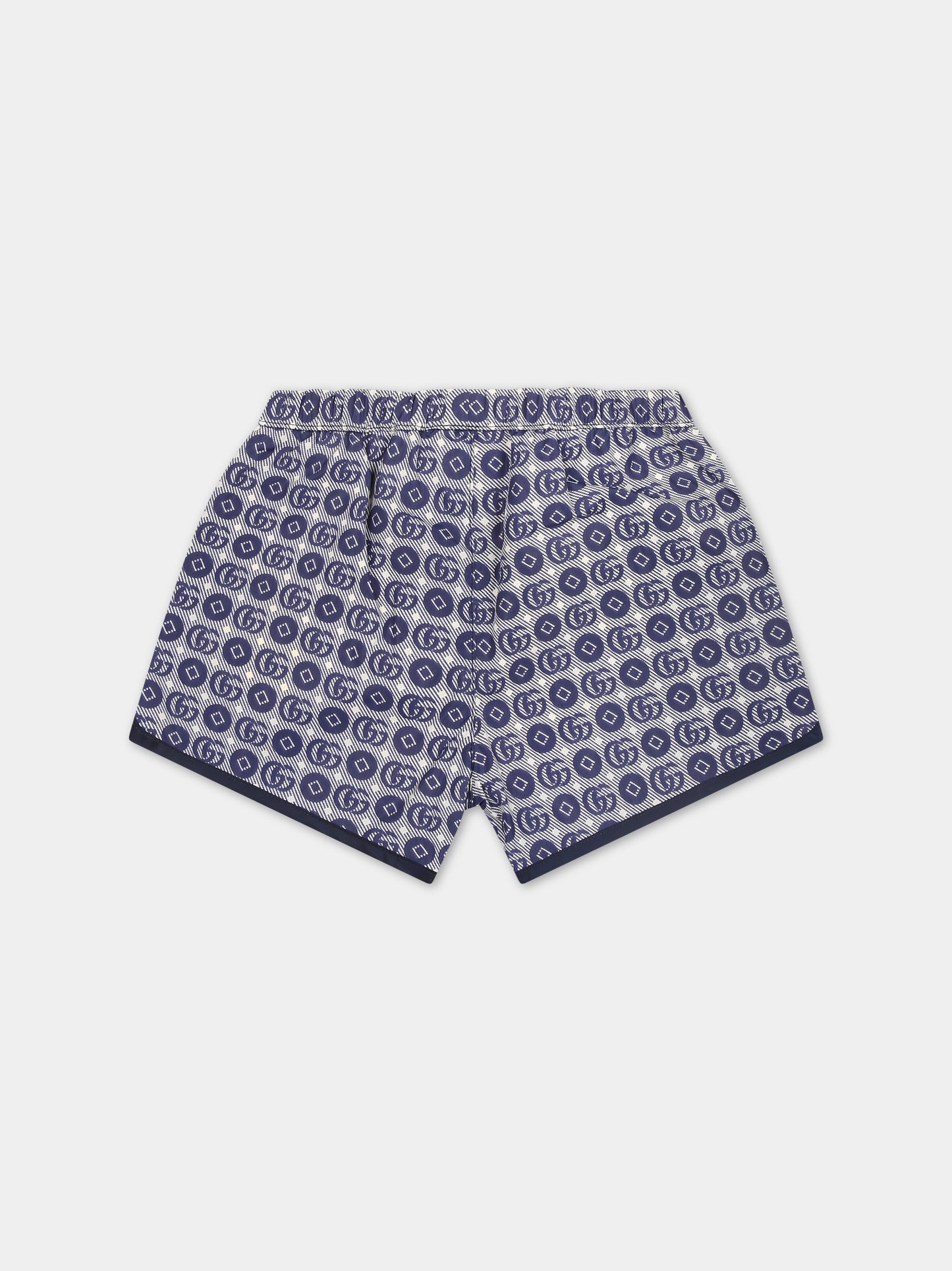 Boxer mare blu per neonato con doppia G,Gucci Kids,773027 XWA1B 4262