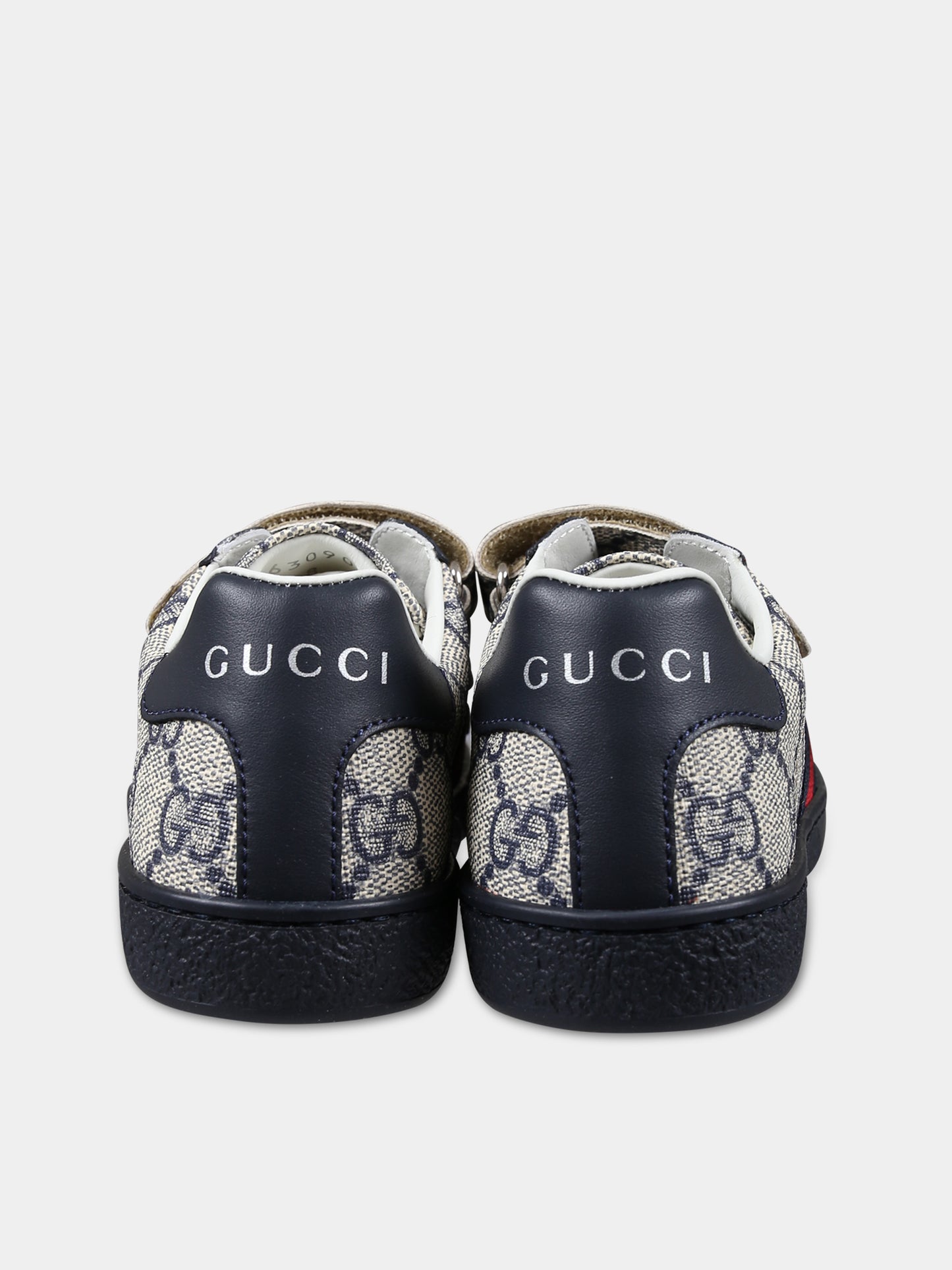Sneakers blu per bambini con logo GG all-over,Gucci Kids,463090 FACYF 4055