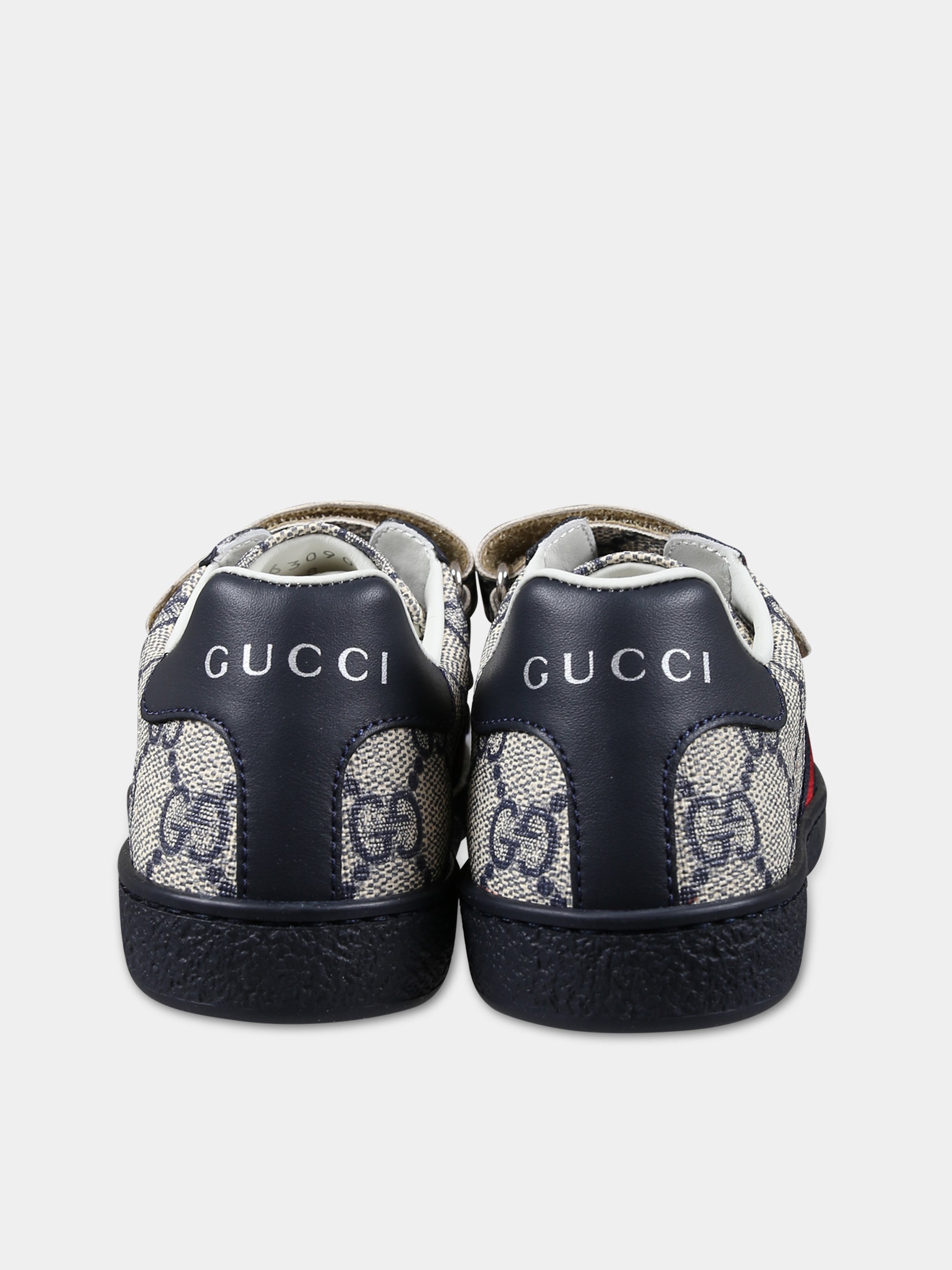 Sneakers blu per bambini con logo GG all-over,Gucci Kids,463090 FACYF 4055