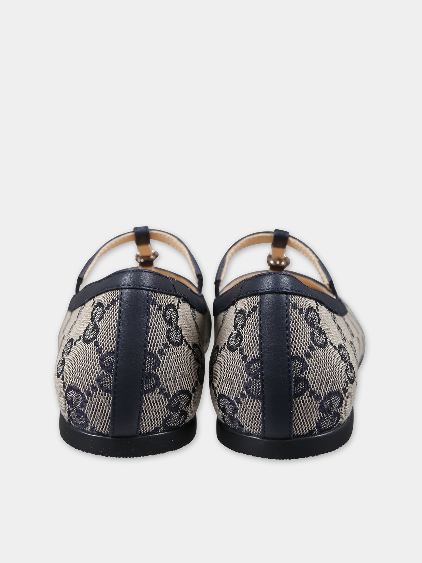 Ballerine blu per bambina con doppia G,Gucci Kids,750609 FACYJ 4057