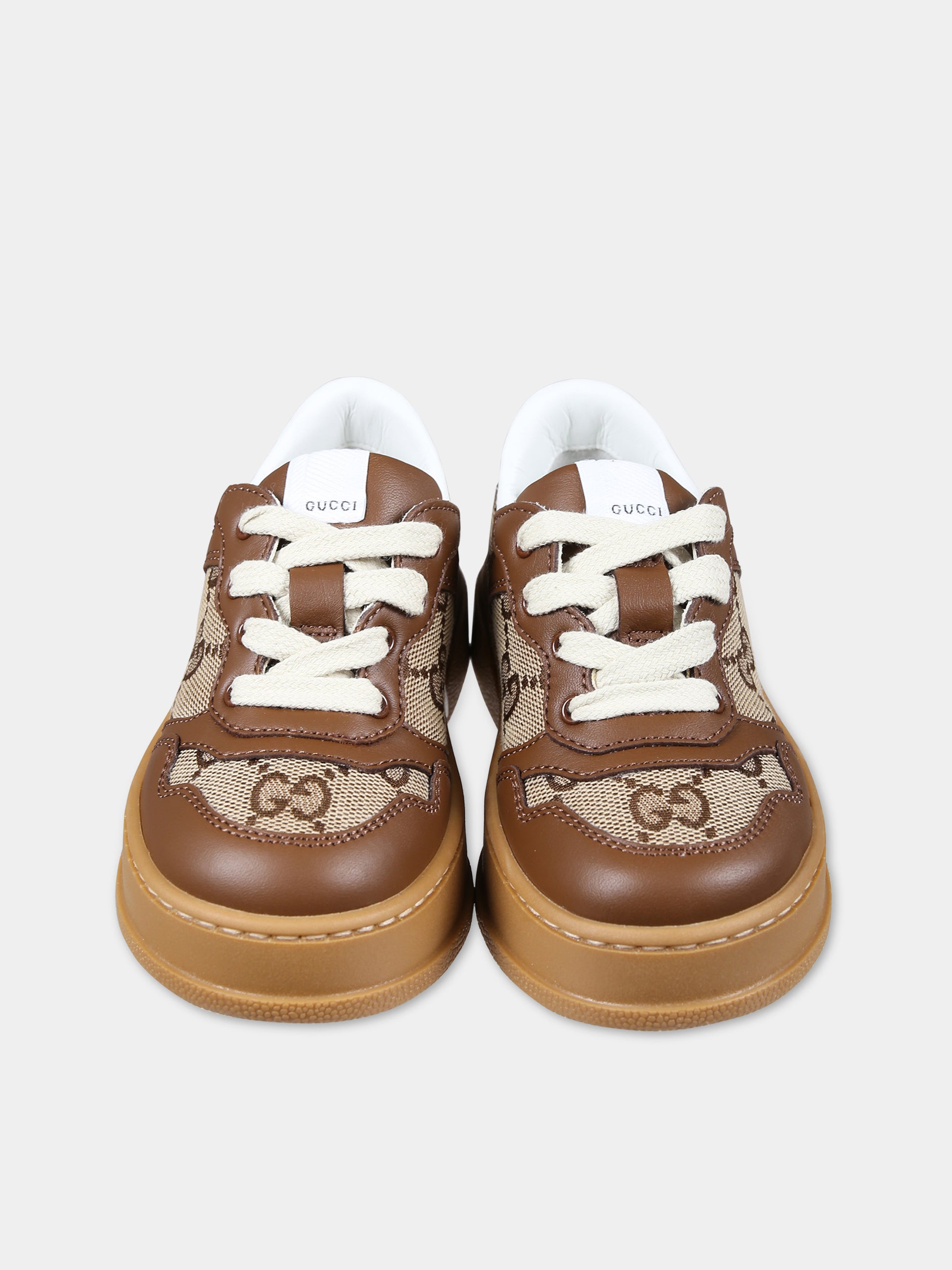 Sneakers marroni per bambini con iconica GG,Gucci Kids,755893 UPG20 2866