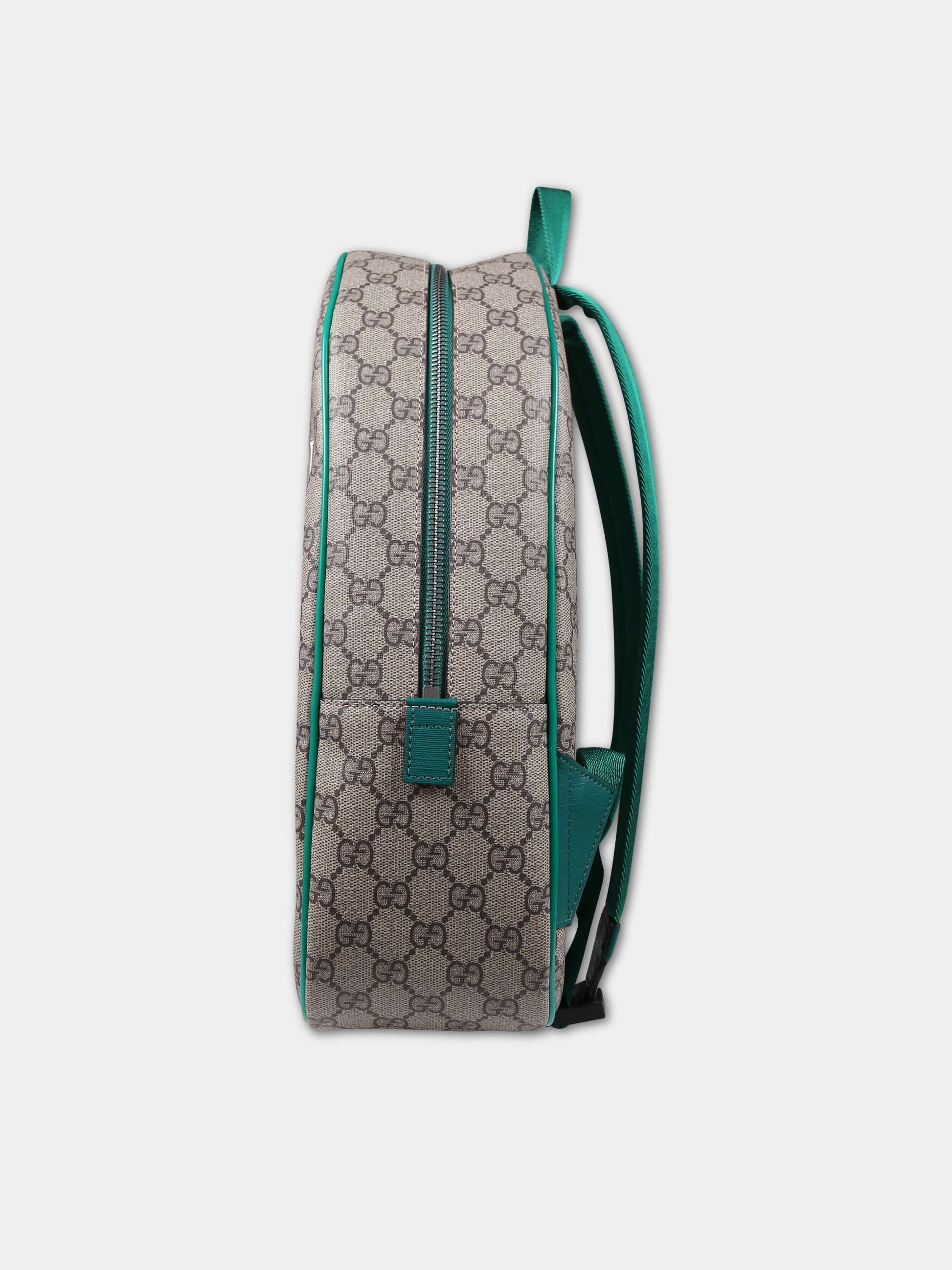 Zaino marrone per bambina con stampa mela e logo,Gucci Kids,433578 FACZT 8464