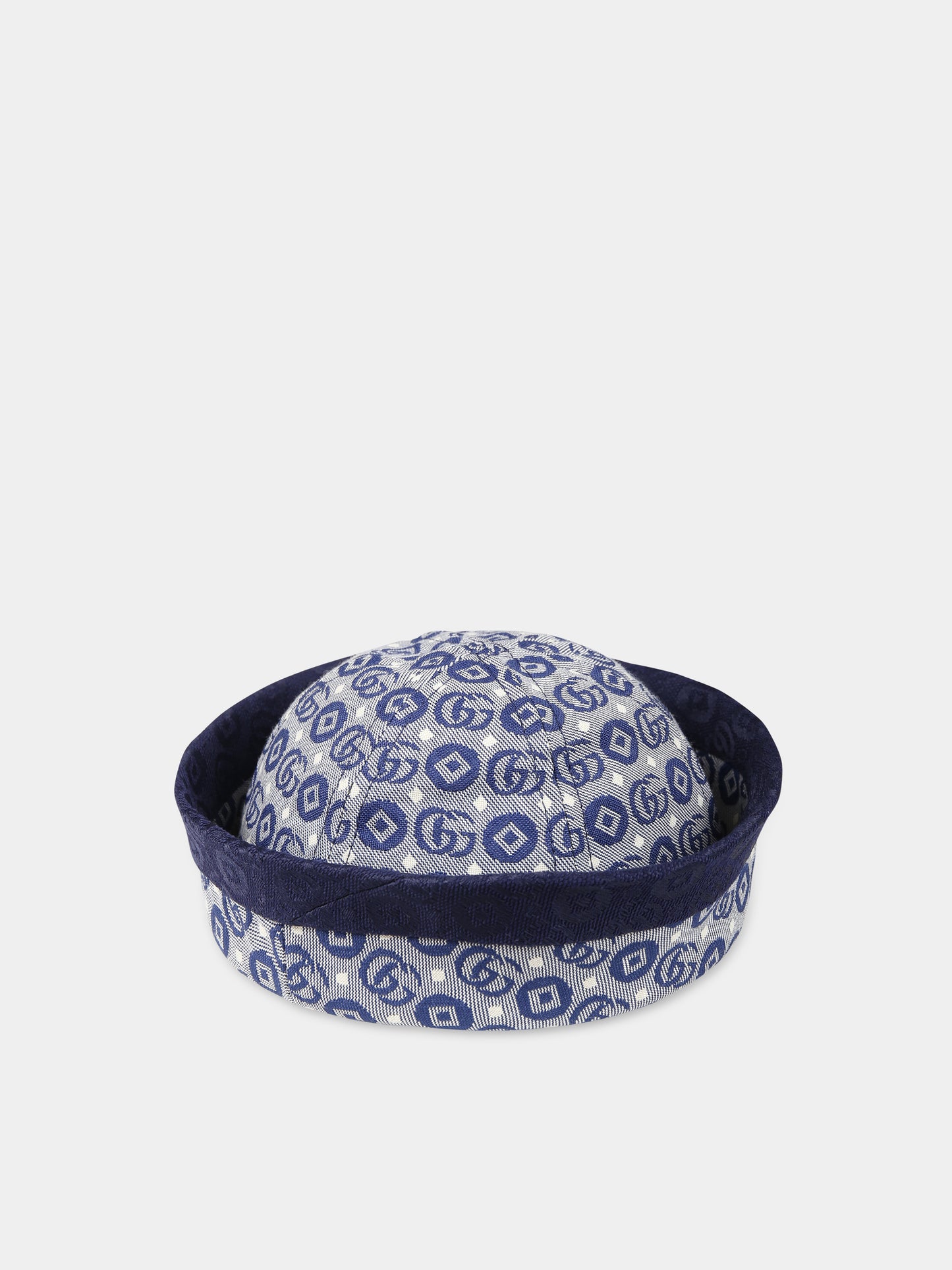 Cappello blu per neonato con motivo GG,Gucci Kids,777085 3HAXZ 4268