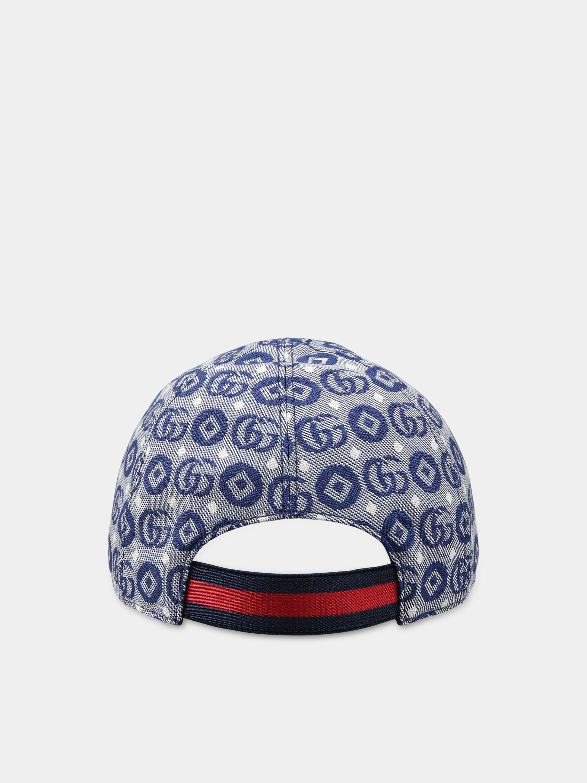 Cappello blu per neonata con doppia G,Gucci Kids,779186 3HAYU 4200