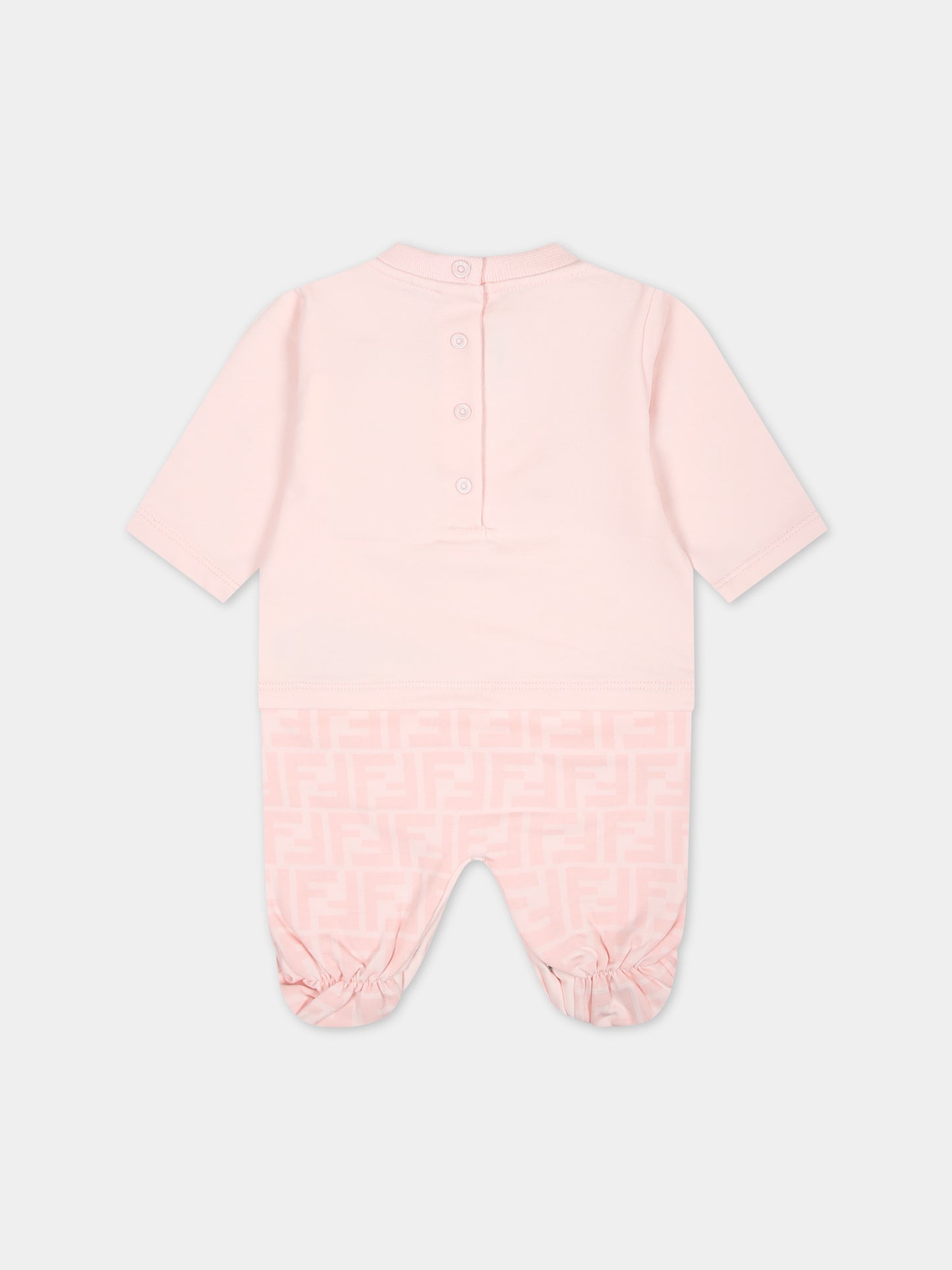 Set rosa per neonata con logo,Fendi Kids,BUK115 AQT8 F0C11