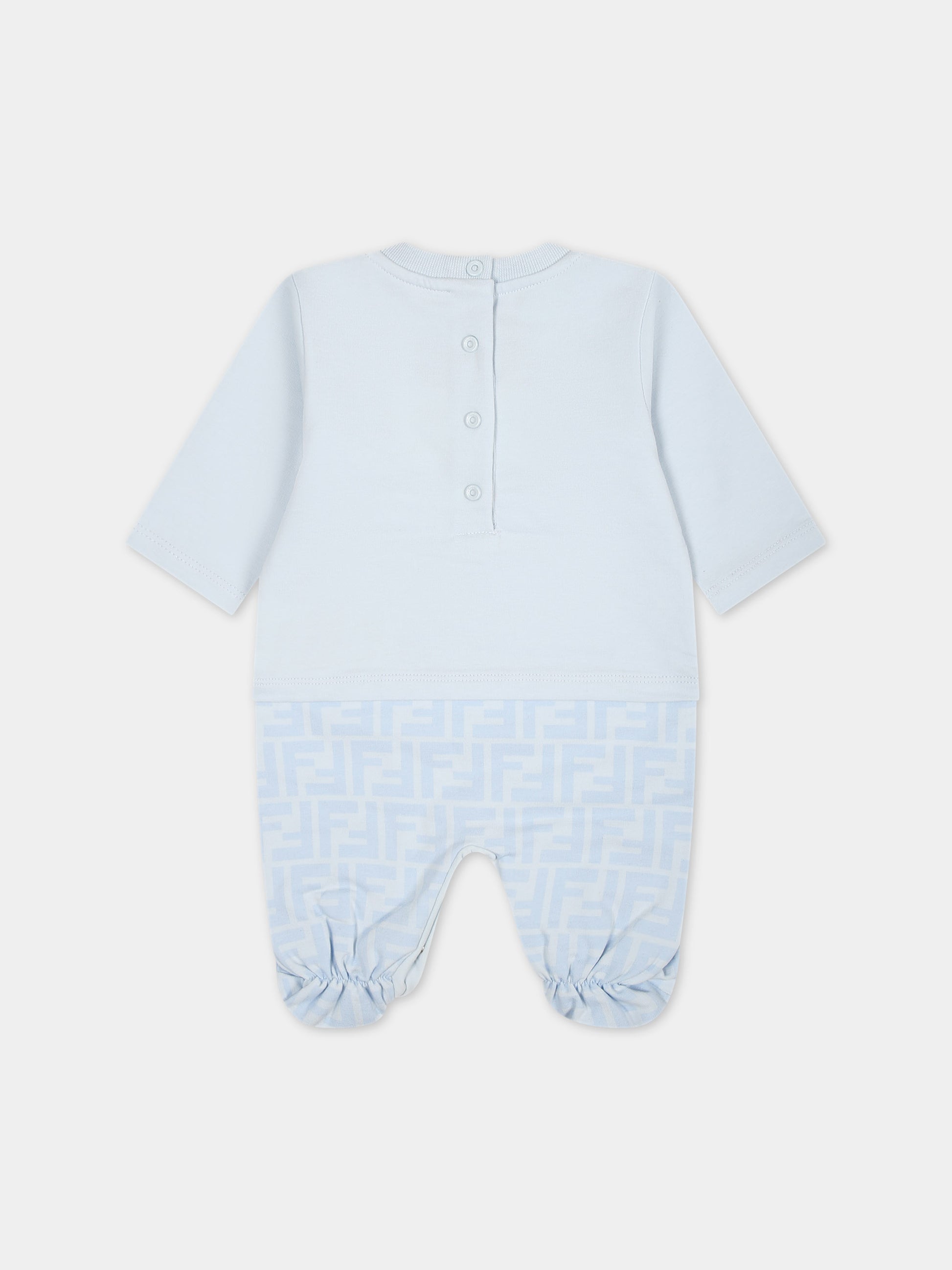 Set celeste per neonato con logo,Fendi Kids,BUK115 AQT8 F19J4