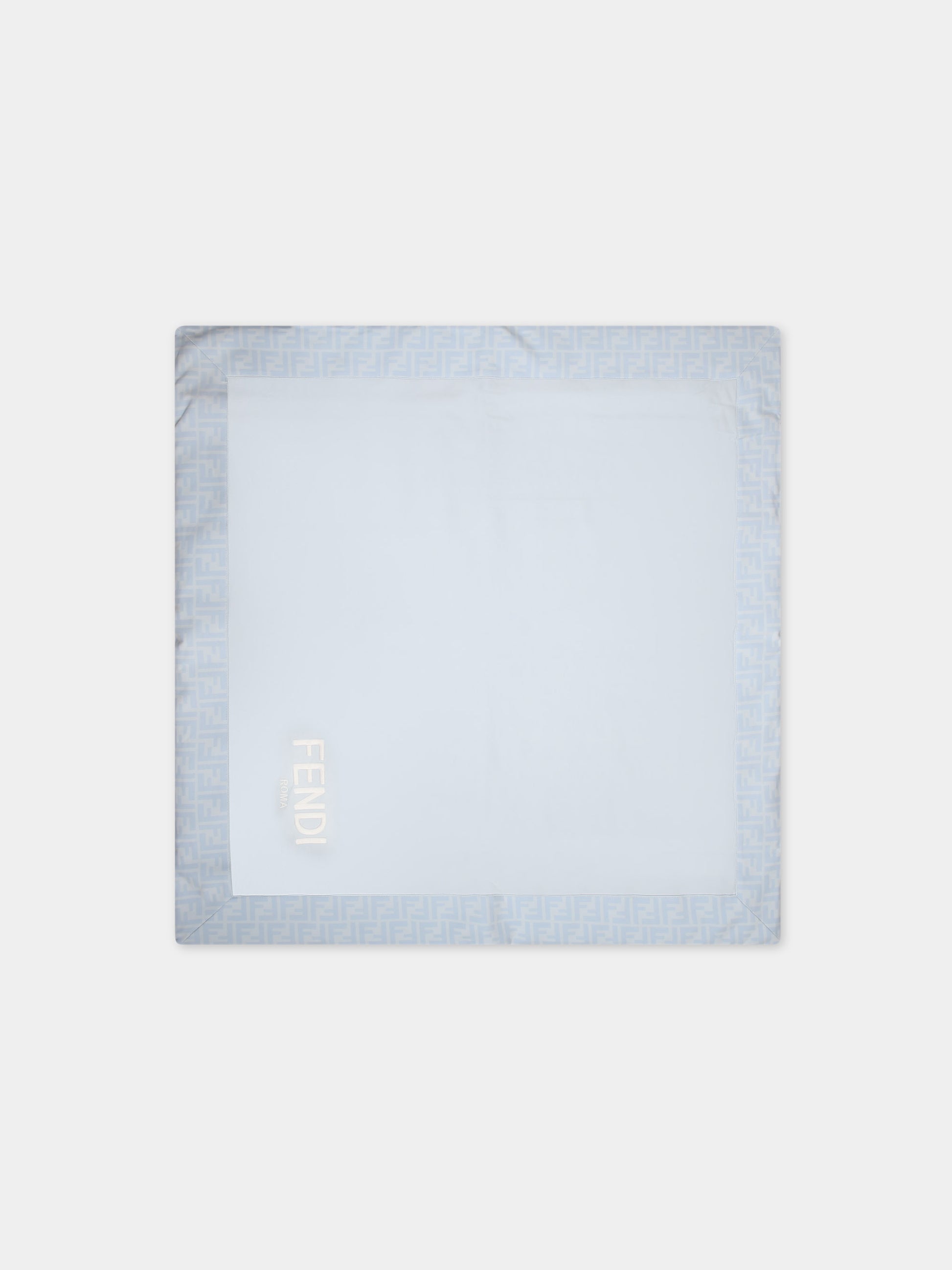 Coperta celeste per neonato con logo,Fendi Kids,BUJ267 AQT8 F19J4