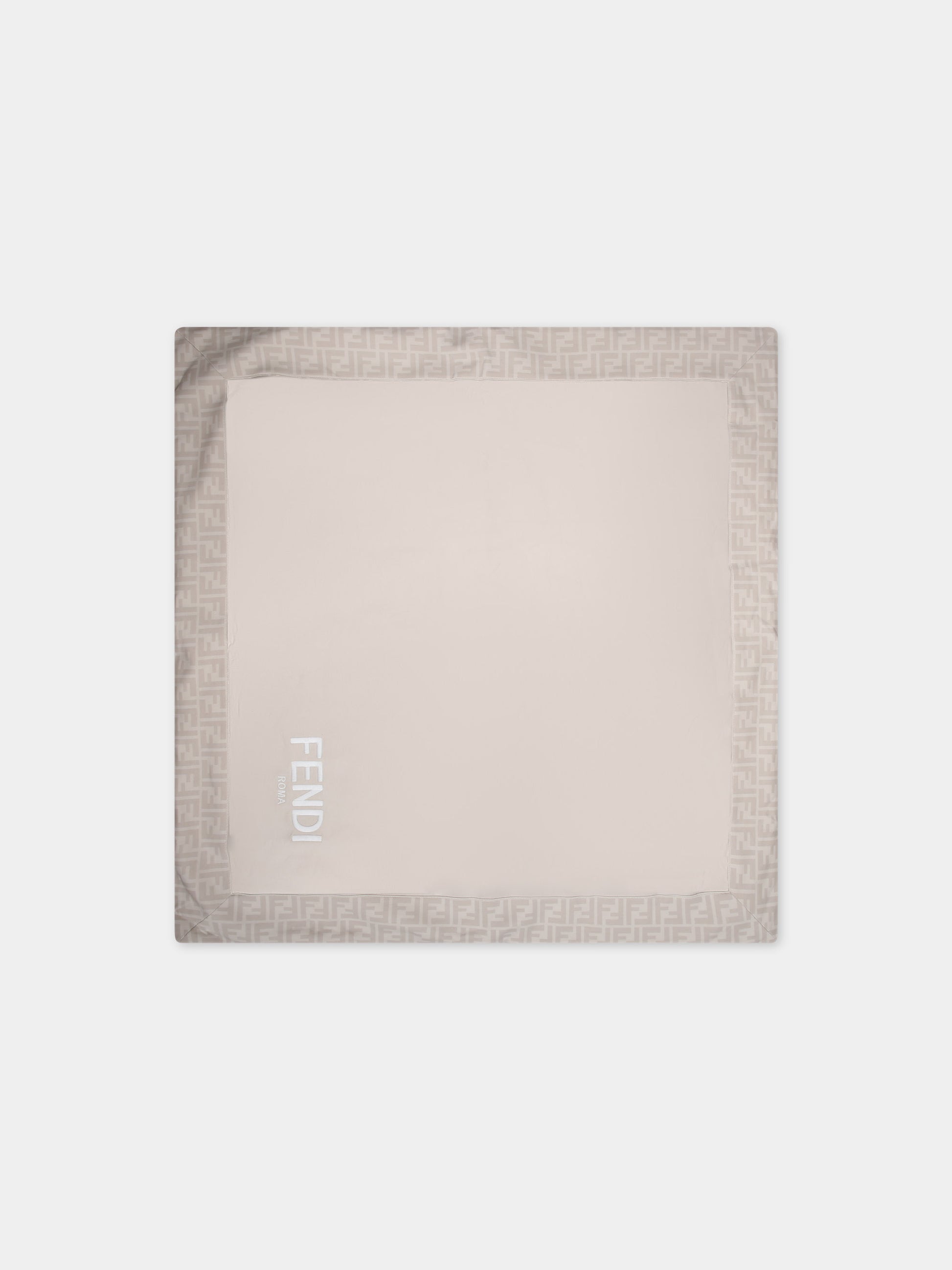 Coperta beige per neonati con logo,Fendi Kids,BUJ267 AQT8 F19J5
