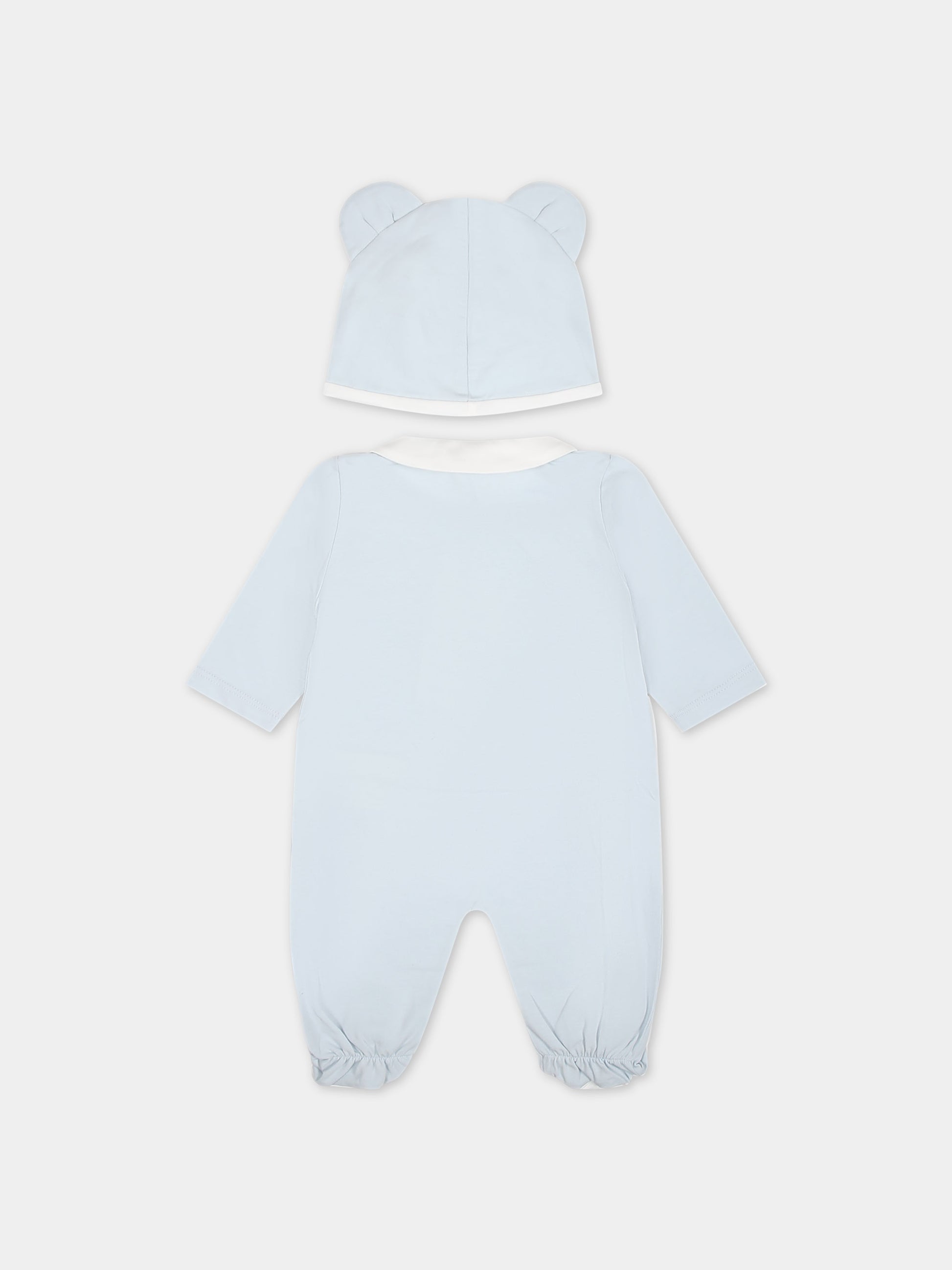 Set celeste per neonato con orsetto Fendi,Fendi Kids,BUK114 ST8 F19J4