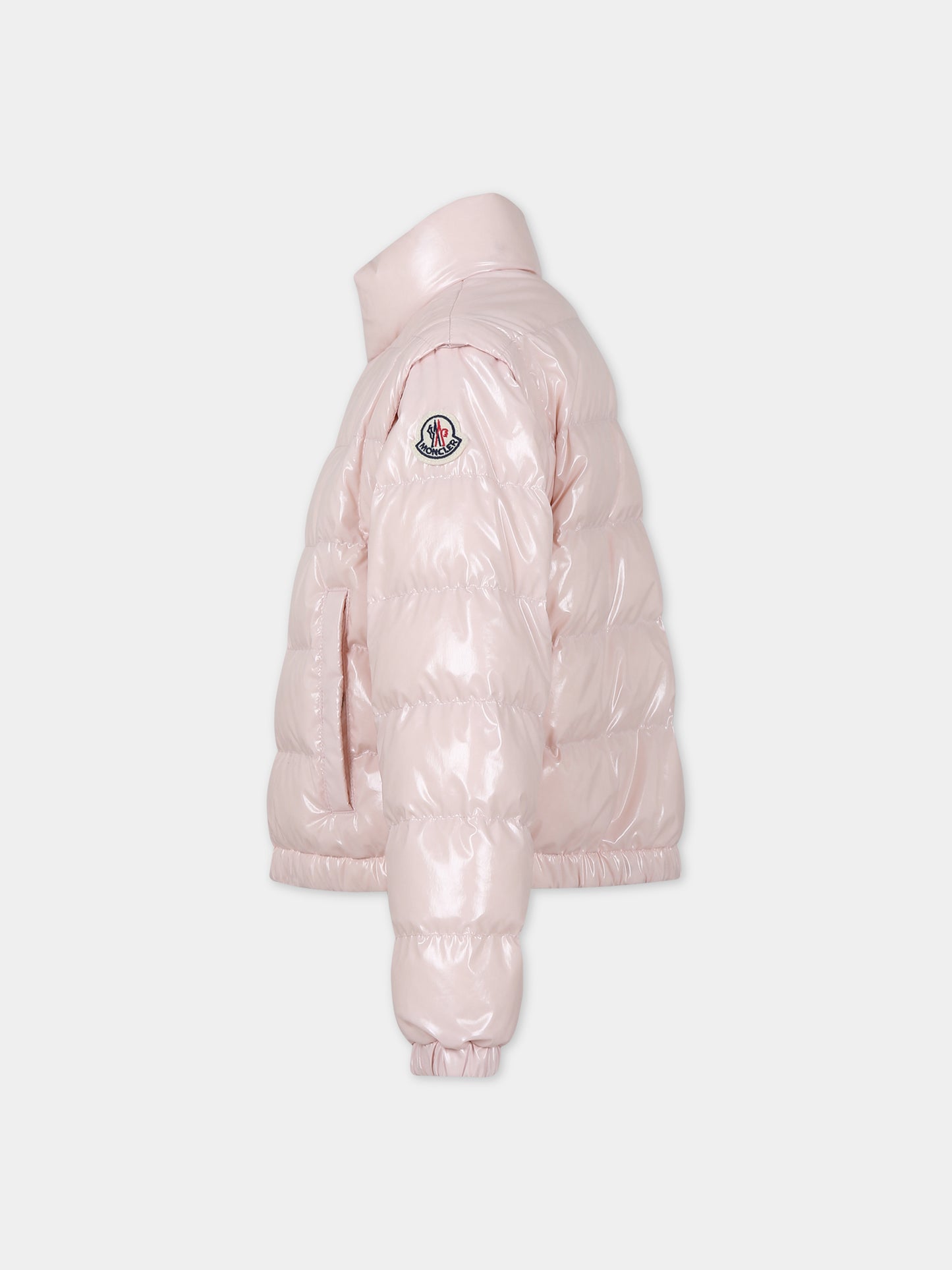 Piumino Tenai rosa per bambina con logo,Moncler Kids,954 1A00003 597EU 519
