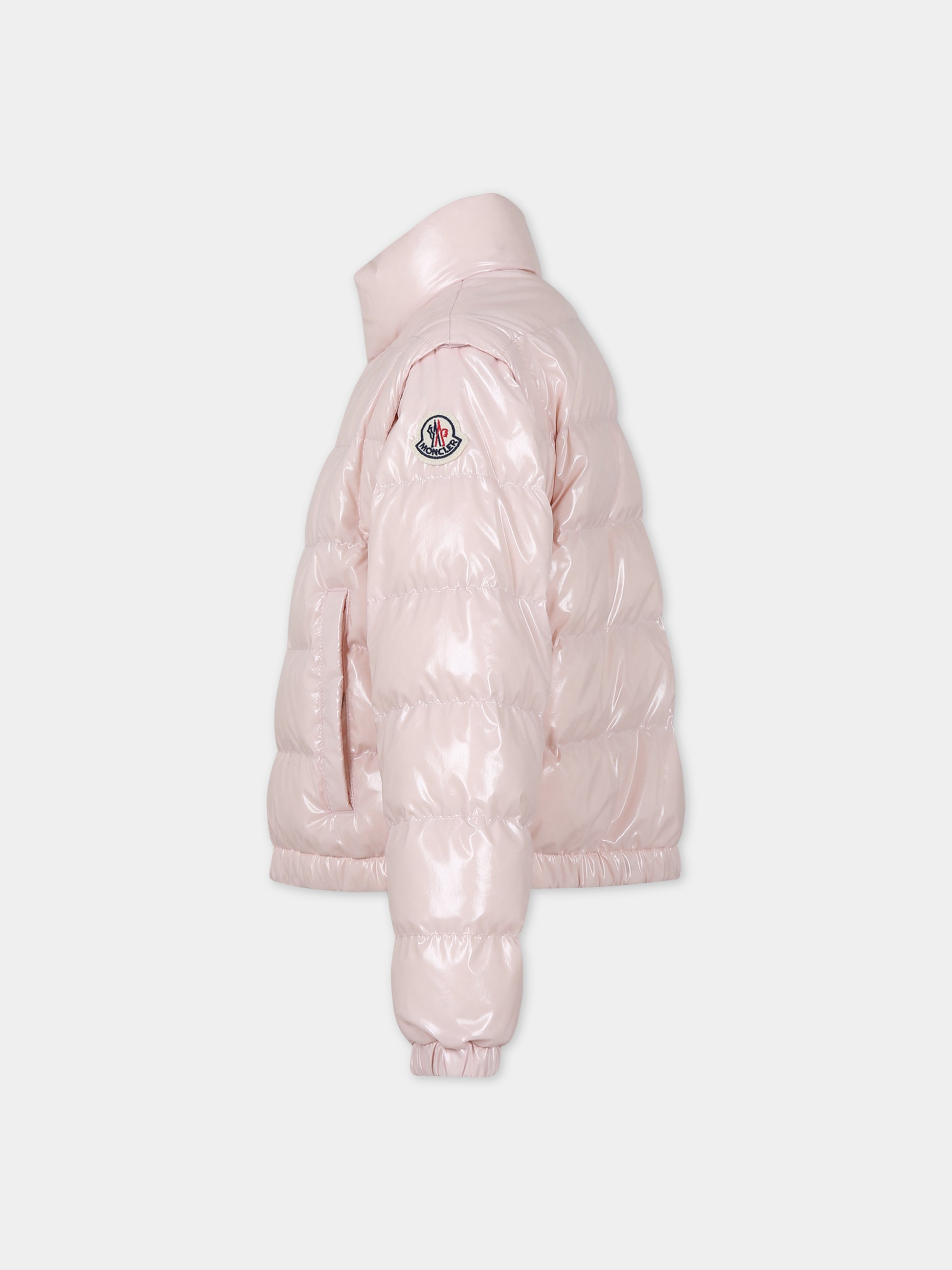 Piumino Tenai rosa per bambina con logo,Moncler Kids,954 1A00003 597EU 519