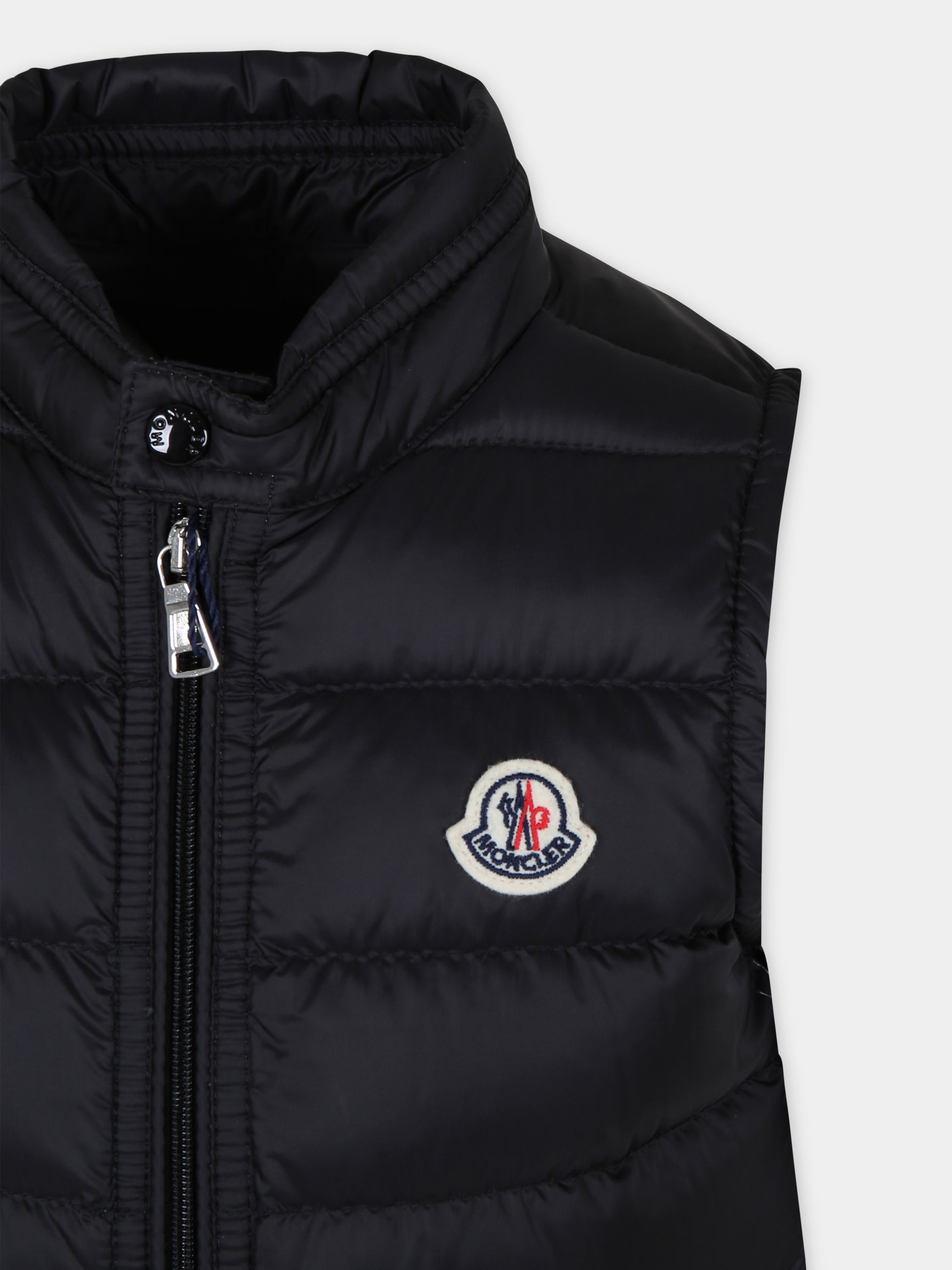 Gilet nero per bambino con logo,Moncler Kids,954 1A00055 595FE 999