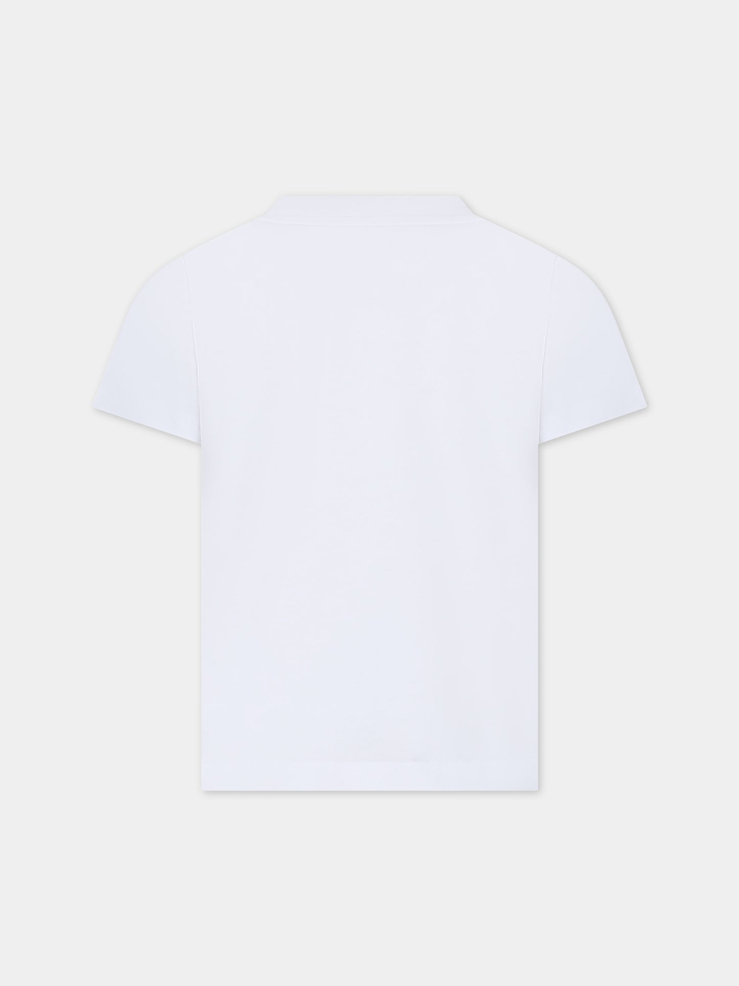 T-shirt bianca per bambini con logo,Moncler Kids,954 8C00018 83907 001