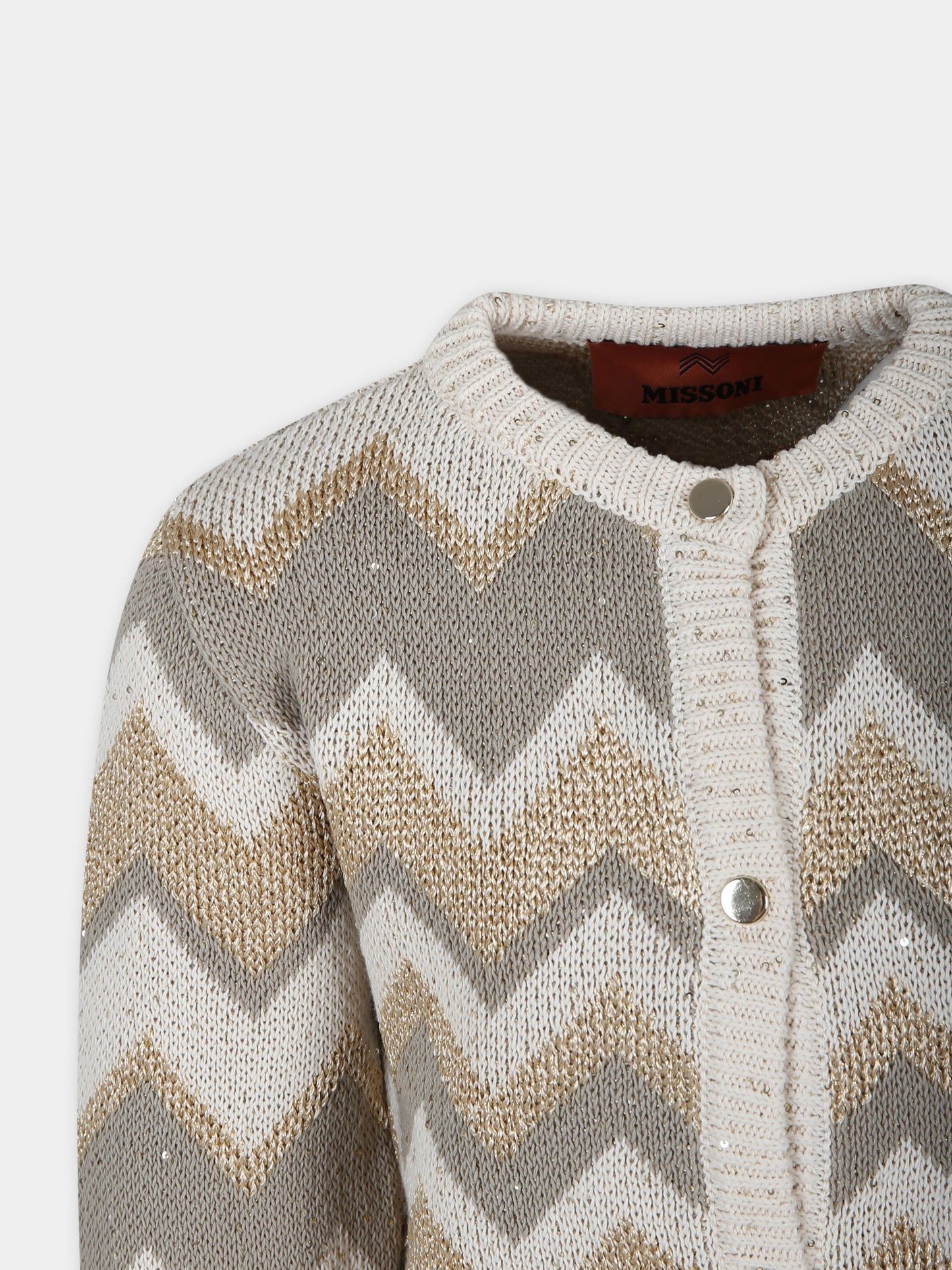 Cardigan beige per bambina,Missoni,MU2A20 X0136 109
