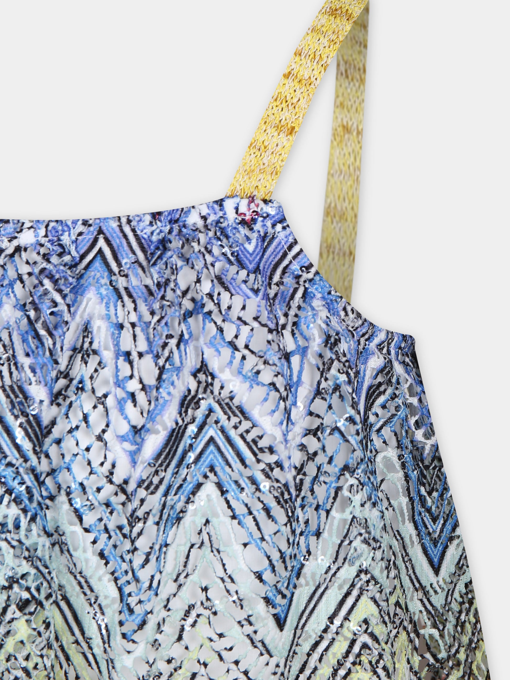 Vestito multicolor per bambina con paillettes,Missoni,MU1B82 Q0045 999