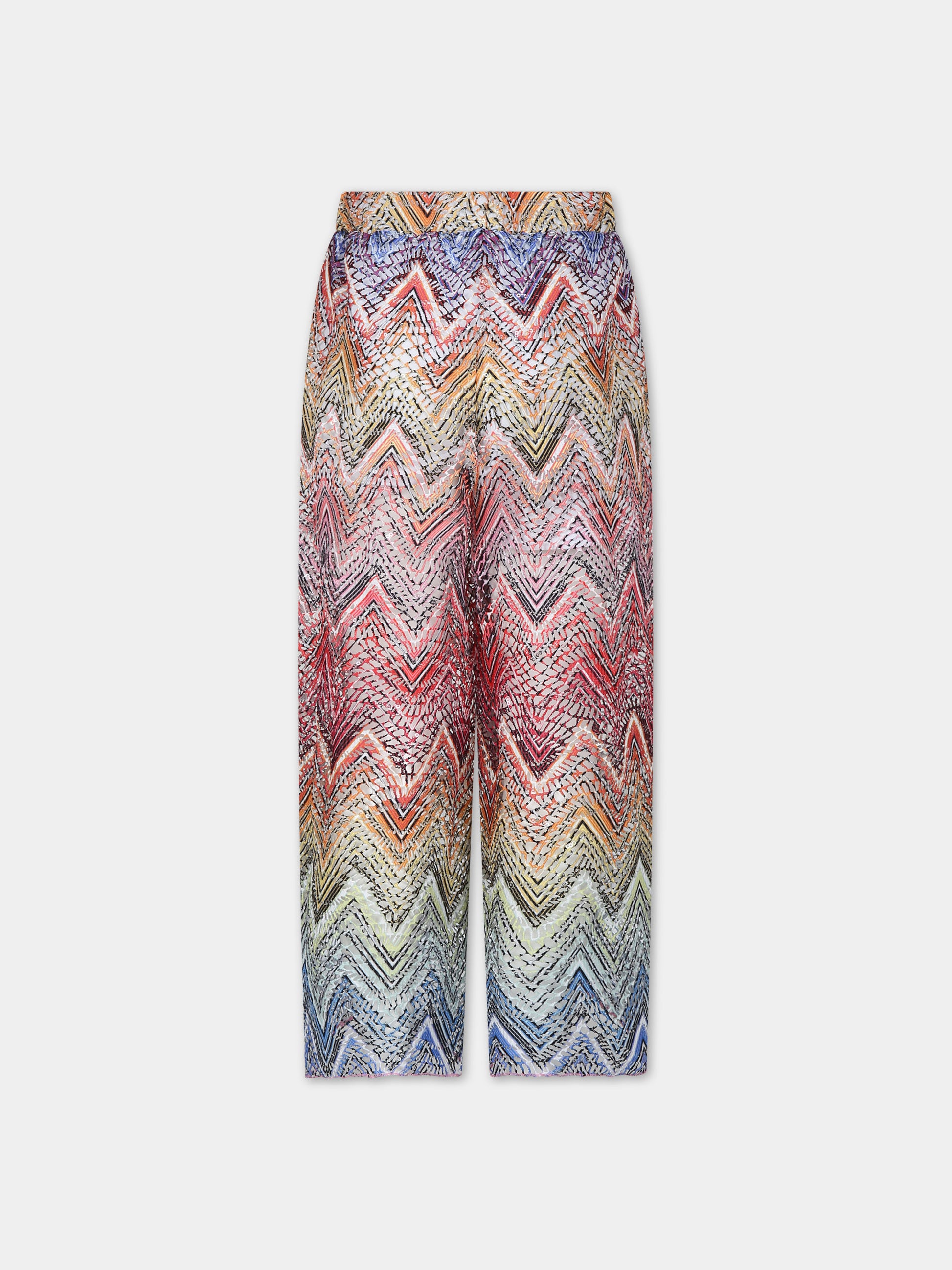 Pantaloni rossi per bambina con paillettes,Missoni,MU6C50 Q0045 999