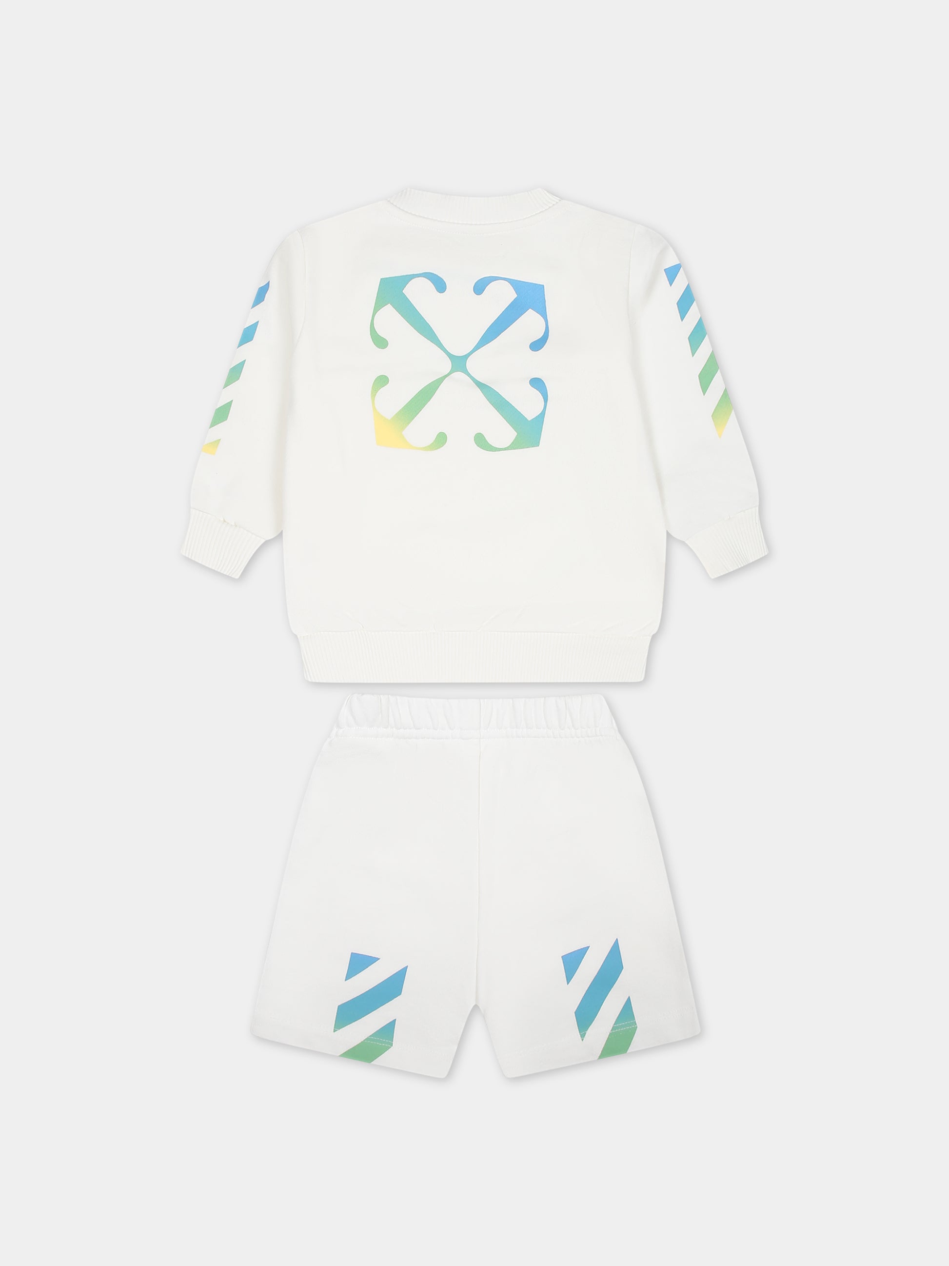 Completo bianco per neonato con logo,Off White,OB2X012S24FLE0010184