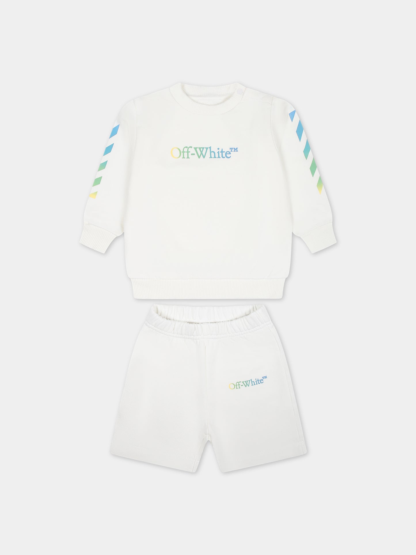 Completo bianco per neonato con logo,Off White,OB2X012S24FLE0010184
