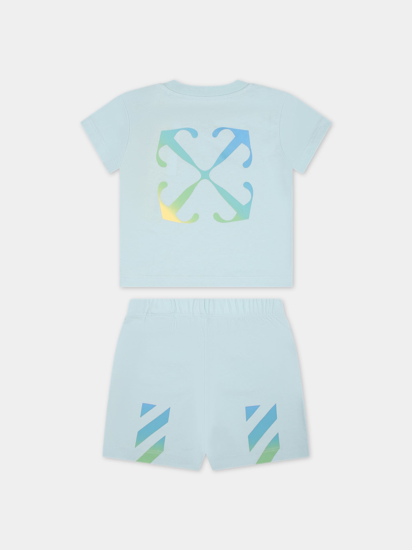 Completo celeste per neonato con logo,Off White,OB2X013S24JER0014084