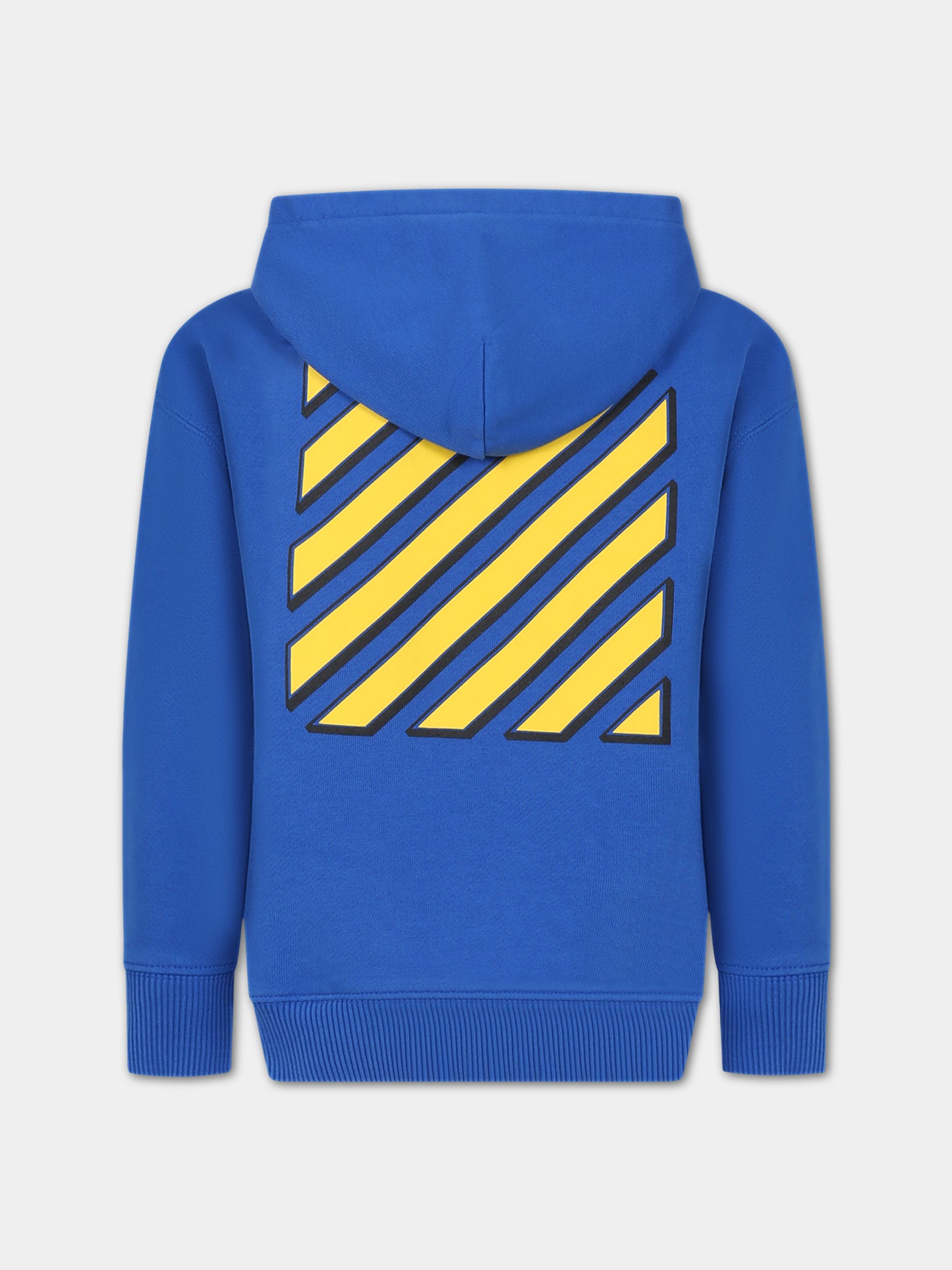 Felpa azzurra per bambino con logo,Off White,OBBB001S24FLE0074518