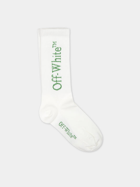 Calze bianche per bambino con logo,Off White,OBRA003S24KNI0010155