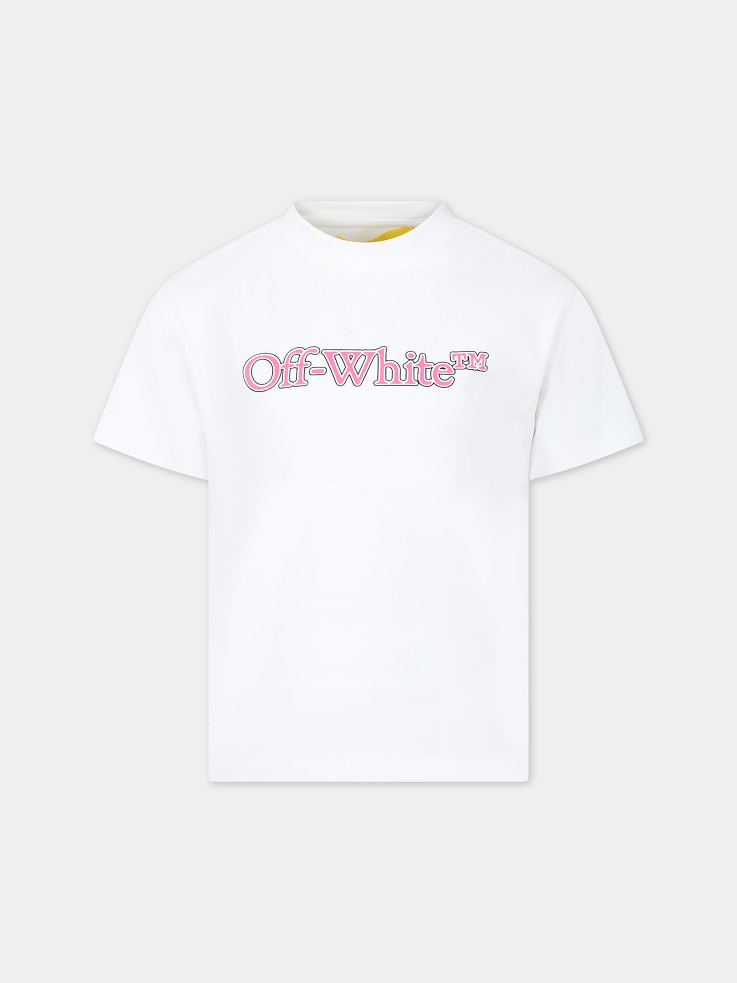 T-shirt bianca per bambina con logo,Off White,OGAA001S24JER0040132