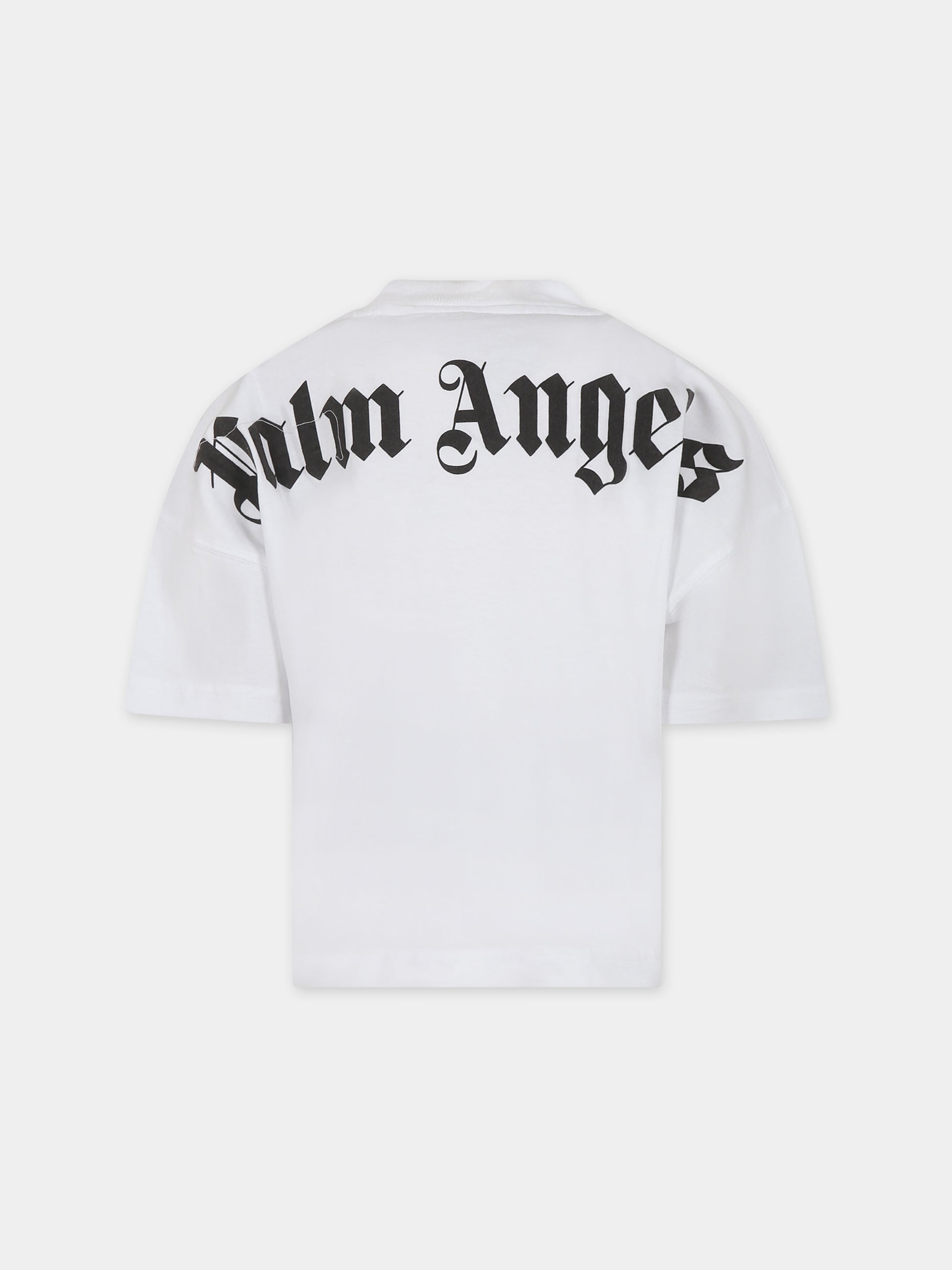 T-shirt bianca per bambini con logo,Palm Angels,PBAA002C99JER0010110