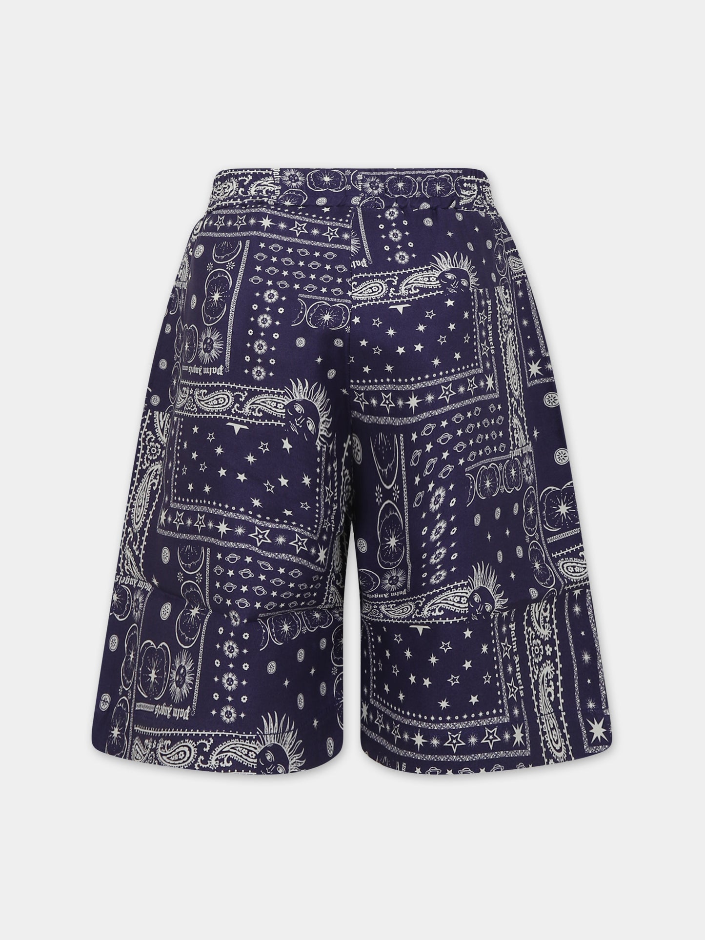 Shorts blu per bambino con stampa,Palm Angels,PBCB006S24FAB0014603
