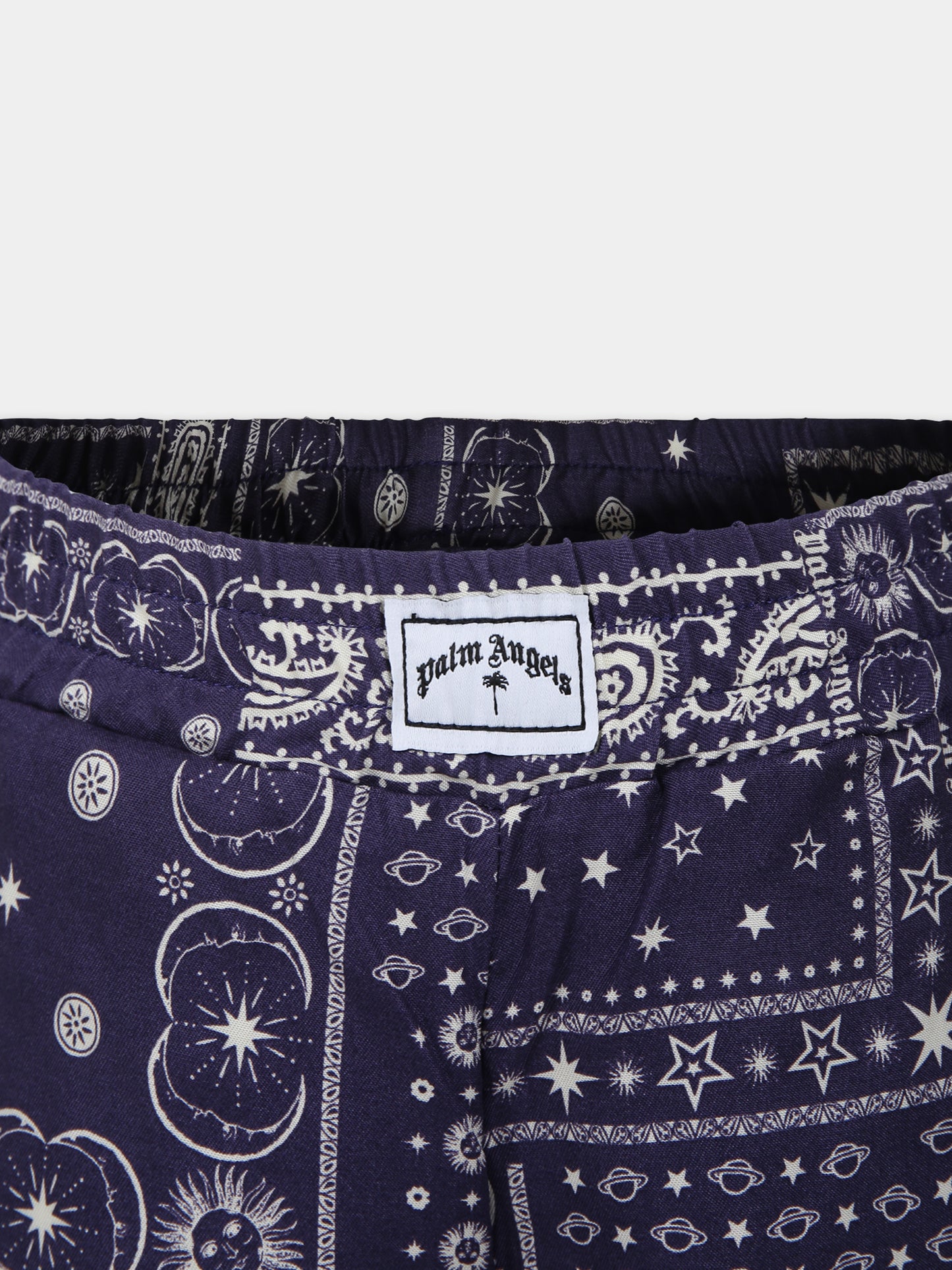 Shorts blu per bambino con stampa,Palm Angels,PBCB006S24FAB0014603