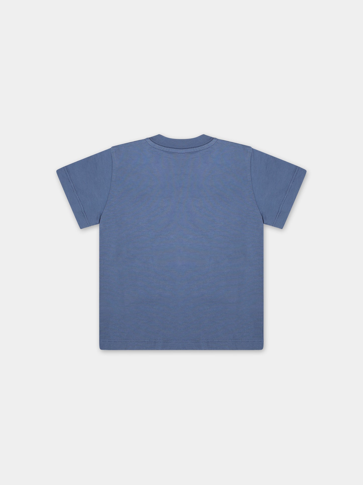 T-shirt blu per neonato con orso,Palm Angels,PBXB001S24JER0014560