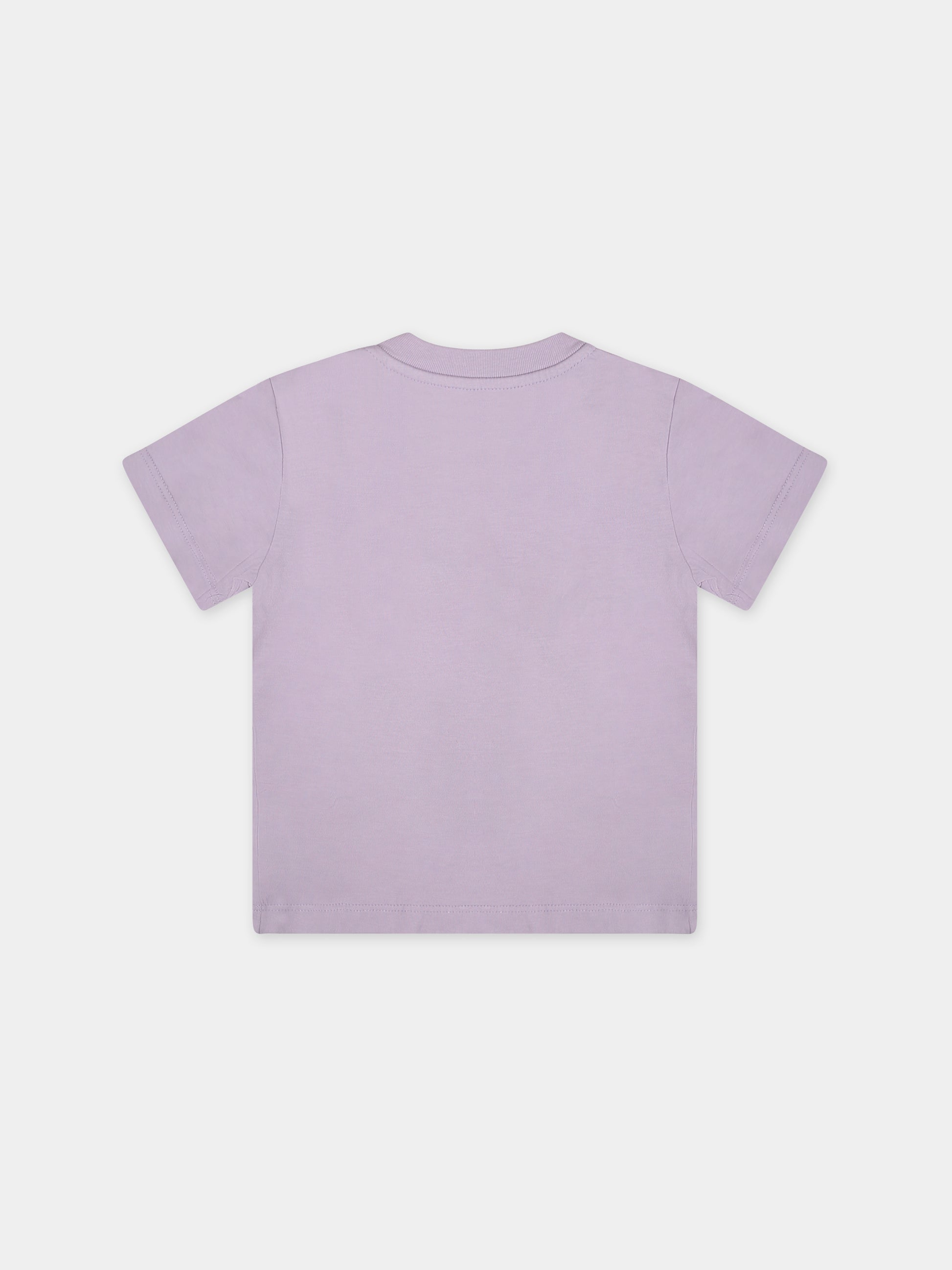 T-shirt viola per neonata con orso,Palm Angels,PGXB001S24JER0013860