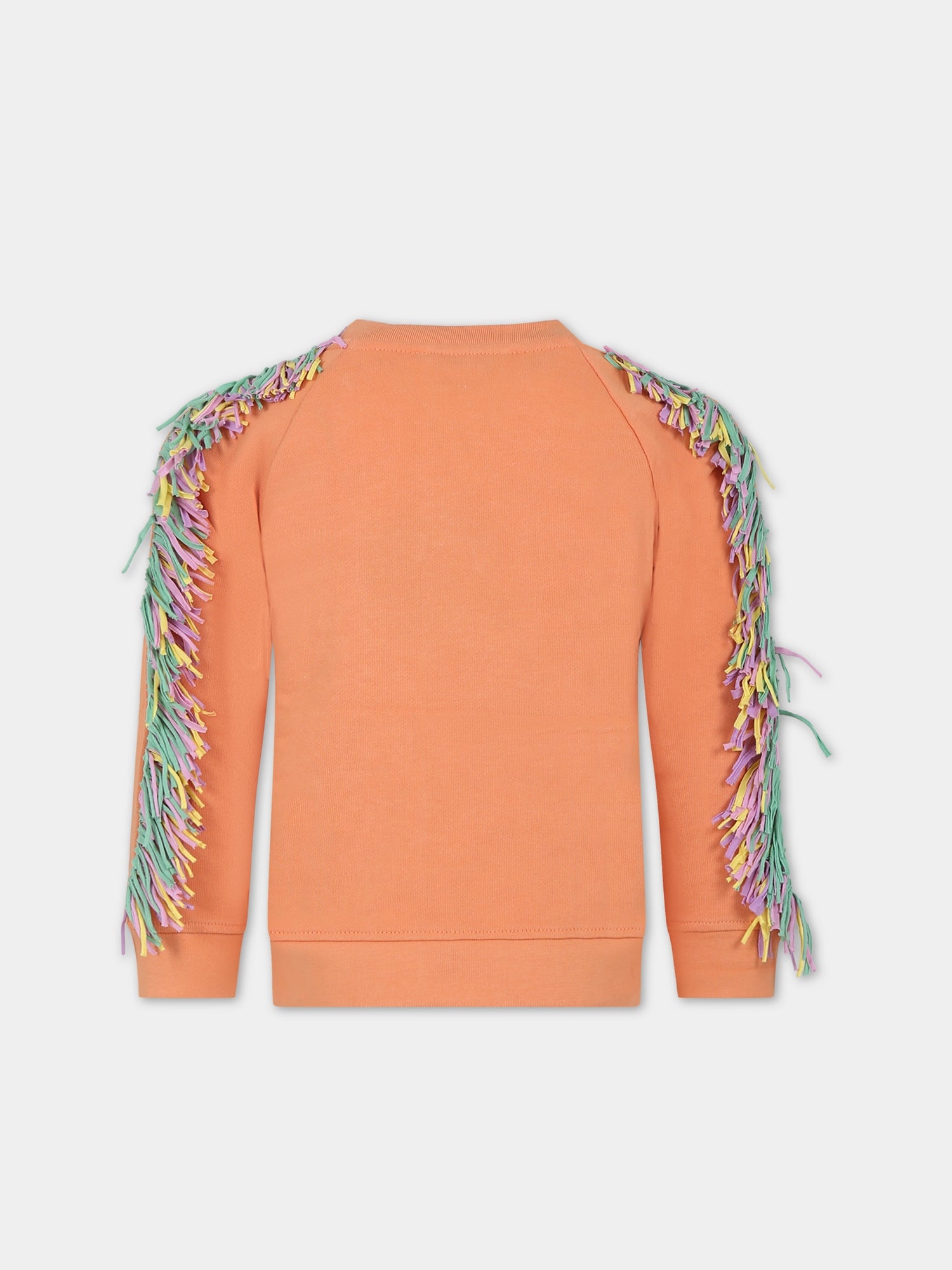 Felpa arancione per bambina con stella,Stella Mccartney Kids,TU4A20 Z0499 404