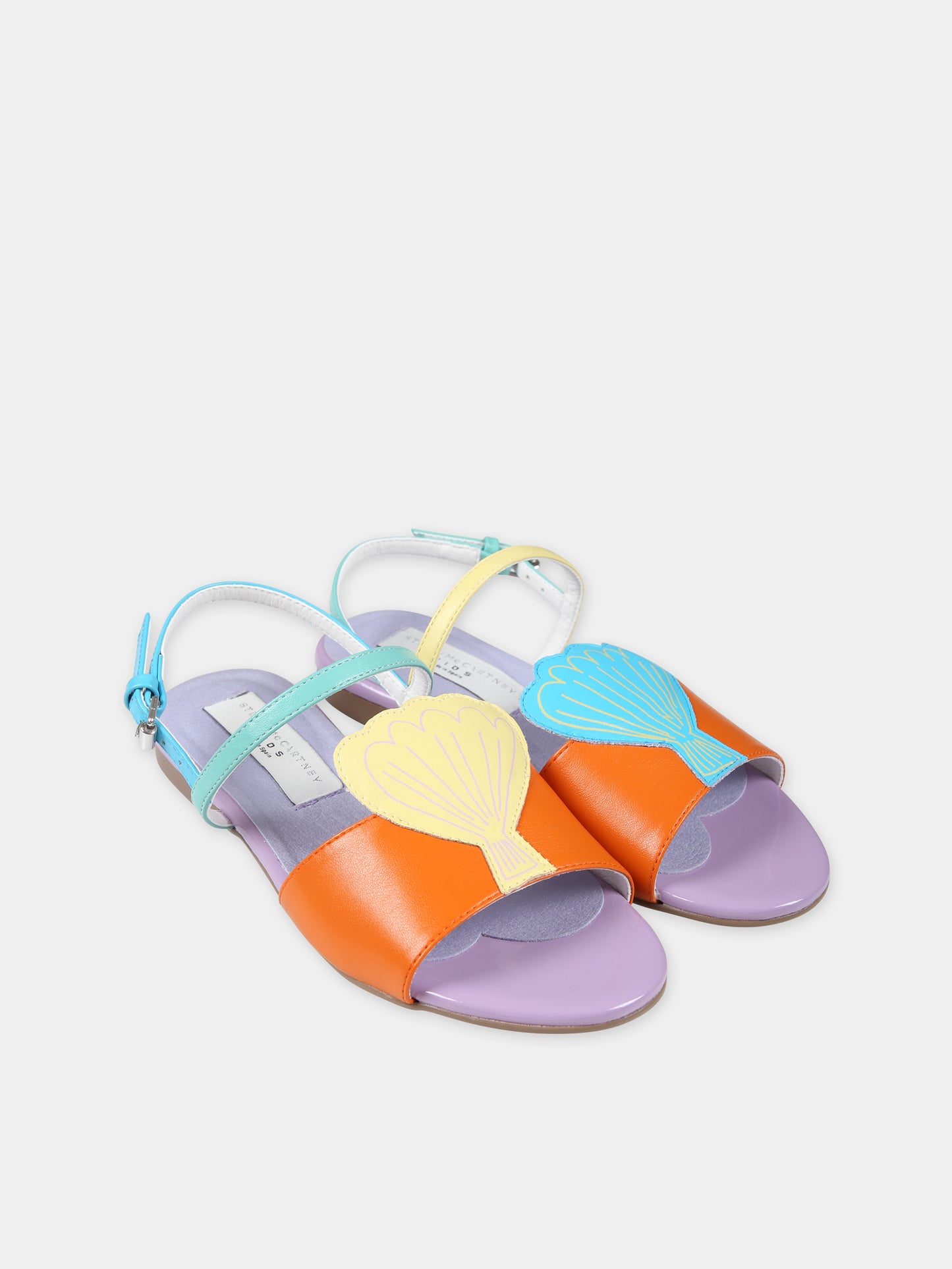 Sandali mutlicolor per bambina con conchiglia,Stella Mccartney Kids,TU0C06 Z1166 999