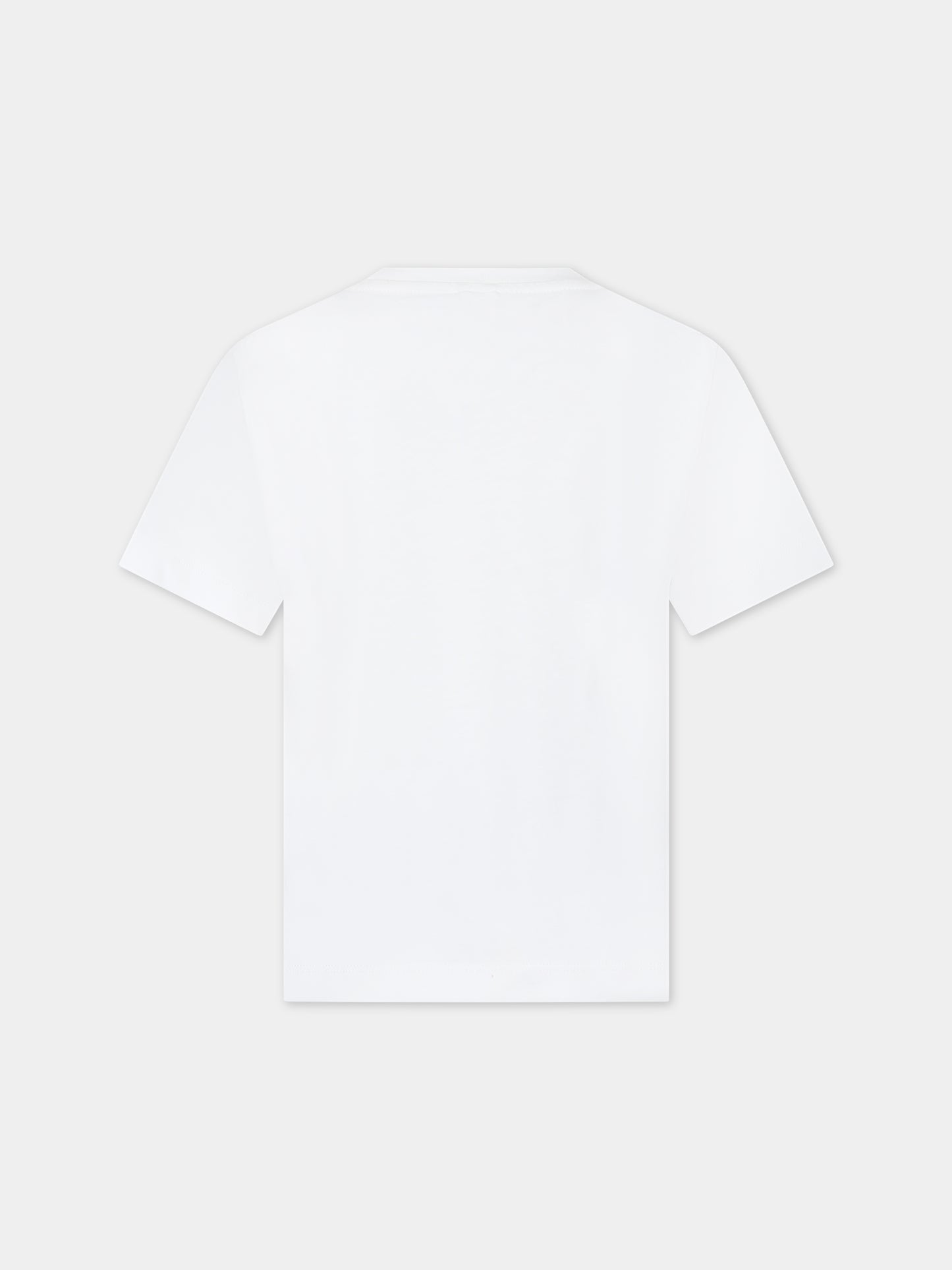 T-shirt bianca per bambino con stampa hamburger,Stella Mccartney Kids,TU8Q61 Z0434 101