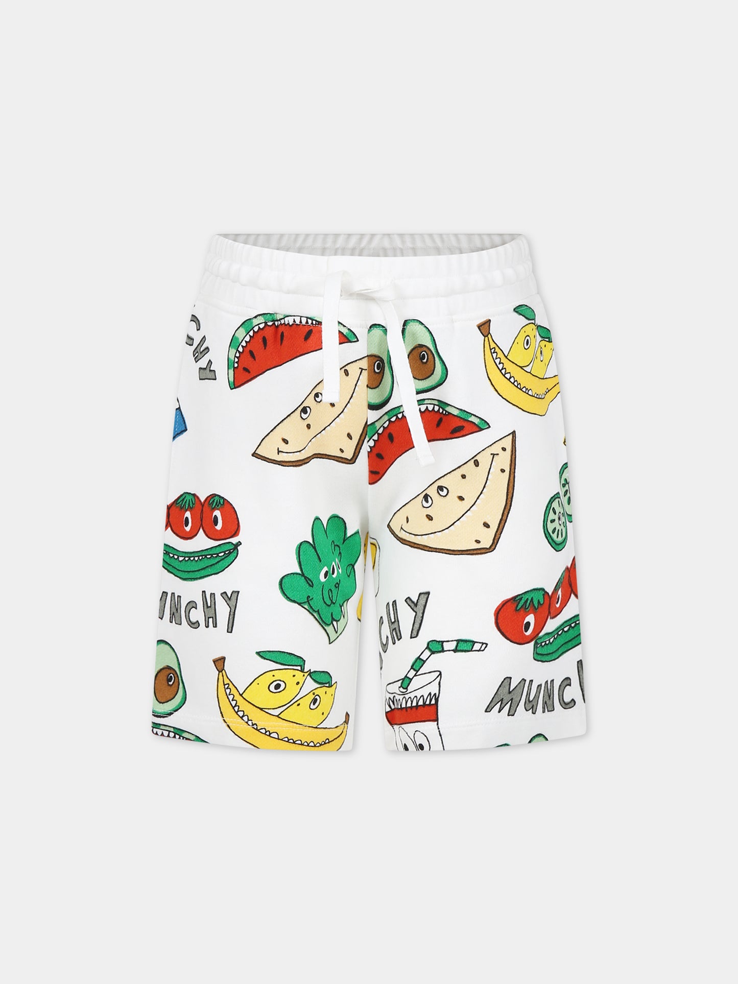 Shorts bianchi per bambino con stampa multicolor,Stella Mccartney Kids,TU6Q89 Z1702 101MC