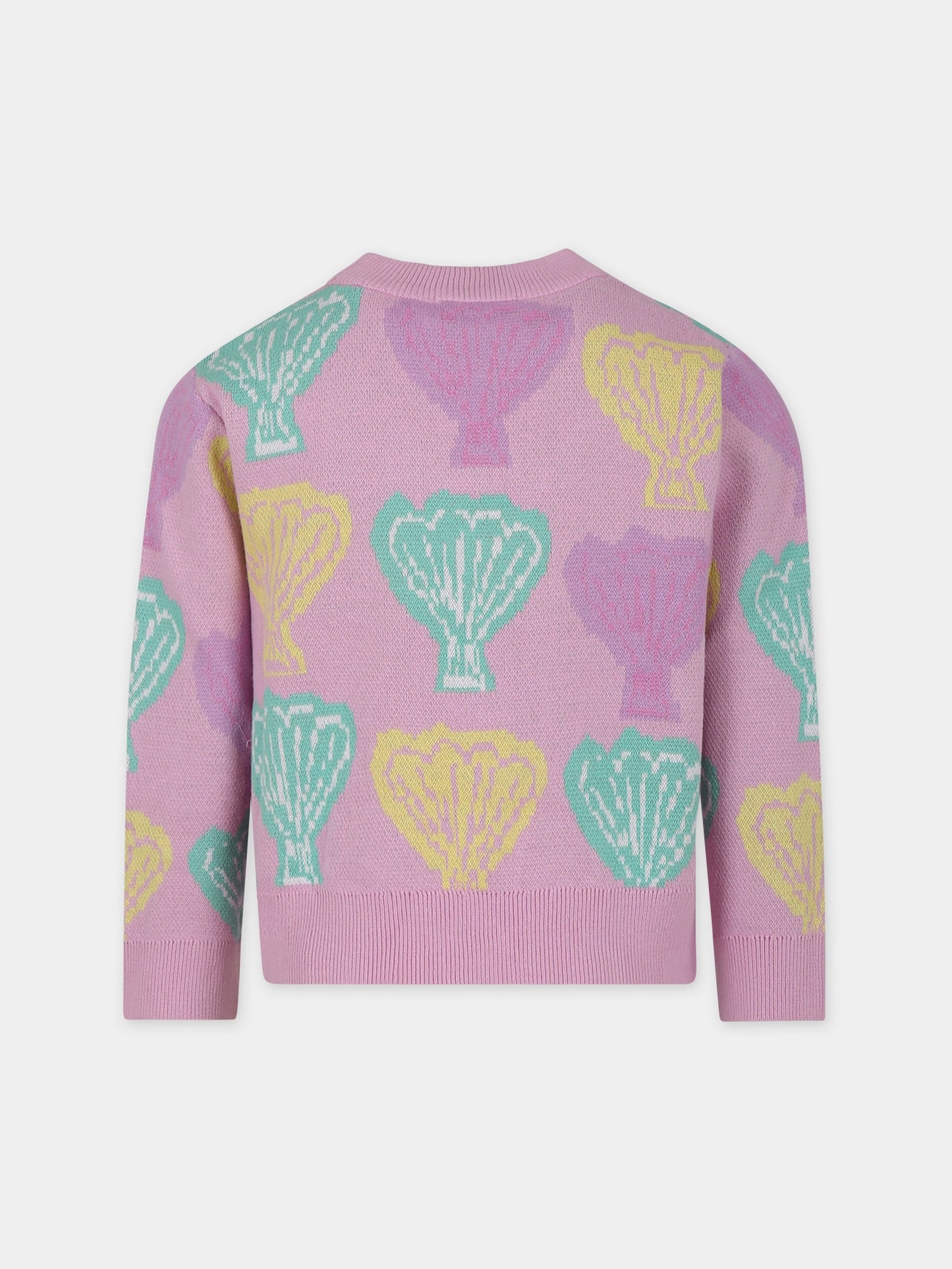 Maglione rosa per bambina con conchiglie,Stella Mccartney Kids,TU9A10 Z1841 50G