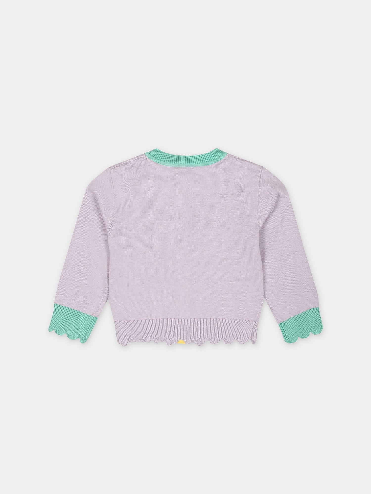 Cardigan viola per neonata con conchiglie,Stella Mccartney Kids,TU9010 Z1841 572