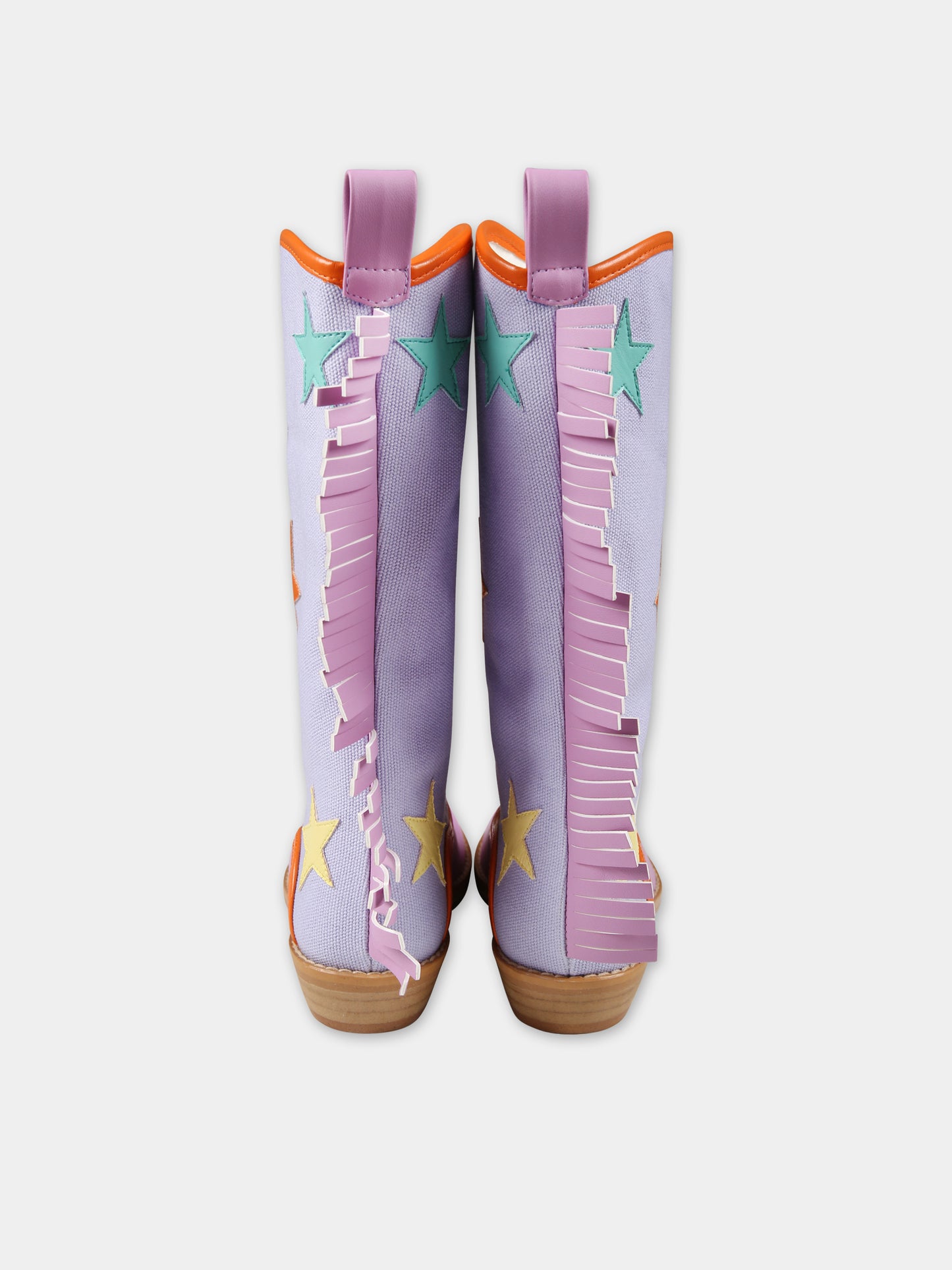 Stivali texani viola per bambina con stelle,Stella Mccartney Kids,TU0B66 Z1167 572